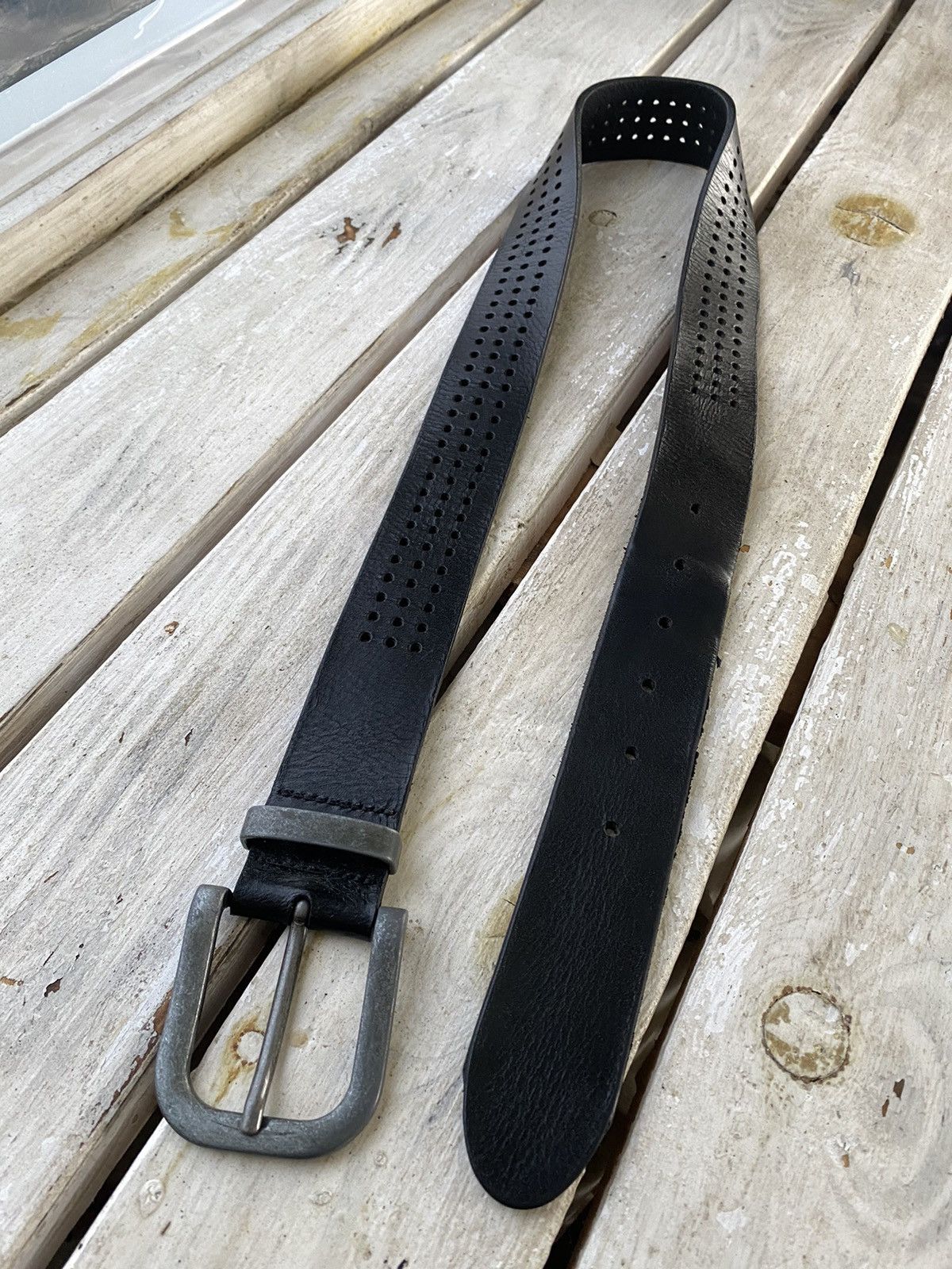 Hysteric Glamour × Leather × Vintage Vintage Leather Belt Y2K multi holes Punk Metal Avant Garde Size ONE SIZE - 2 Thumbnail