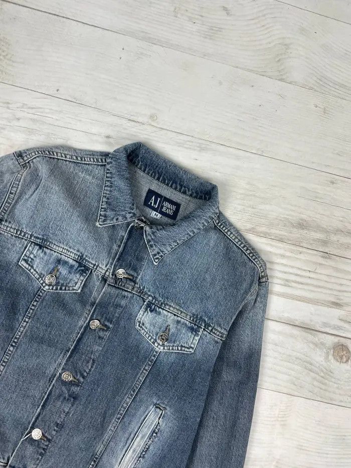 Armani Vintage Armani Big Logo Denim Jacket Y2K Japan Size US M / EU 48-50 / 2 - 4 Thumbnail