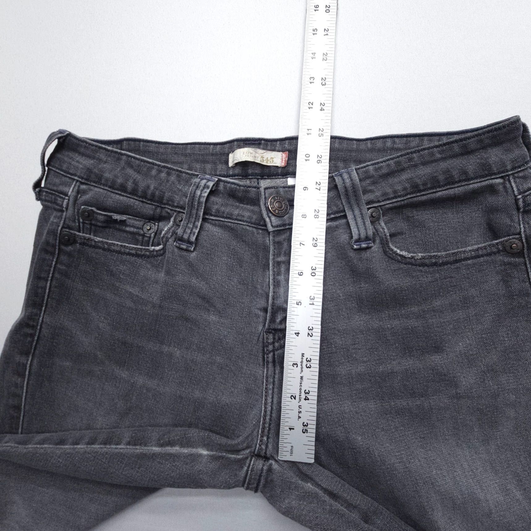 Levi's Levi's 545 Jeans Low Skinny Denim 30" Inseam 8M Gray Blue 90s Vintage Women's Regular Stretch Comfort Fashion 5-Pocket Size 30" / US 8 / IT 44 - 6 Thumbnail