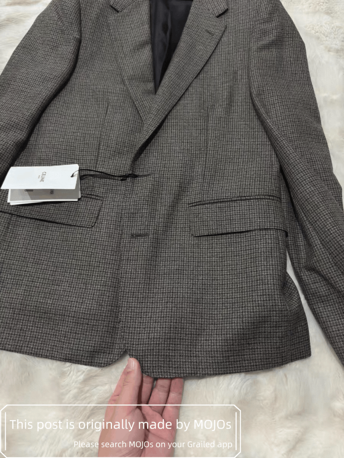 Celine Sz 46 Celine Small Hound Tooth Blazer Jacket mojos132726 Size US S / EU 44-46 / 1 - 2 Thumbnail
