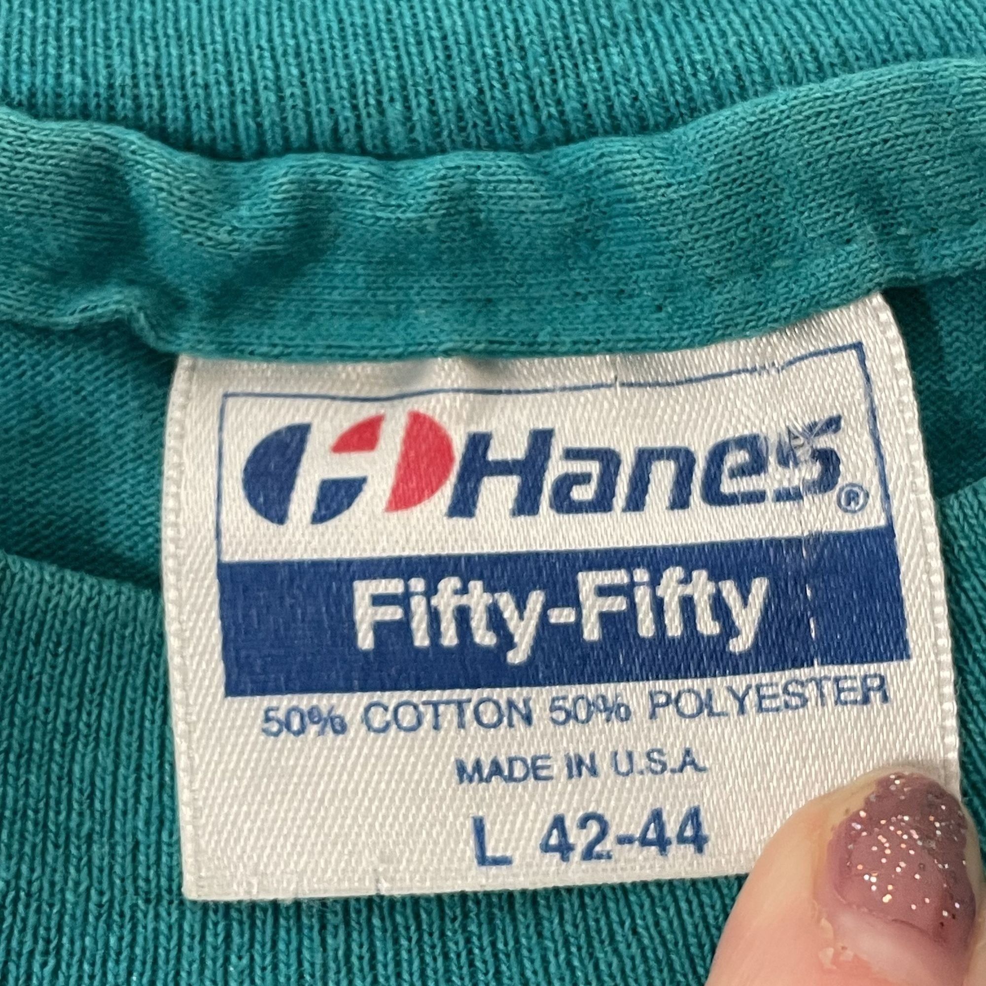 Hanes Vtg Hanes Aquamarine French Quarter NEW ORLEANS 50/50 Tee Size US L / EU 52-54 / 3 - 3 Thumbnail