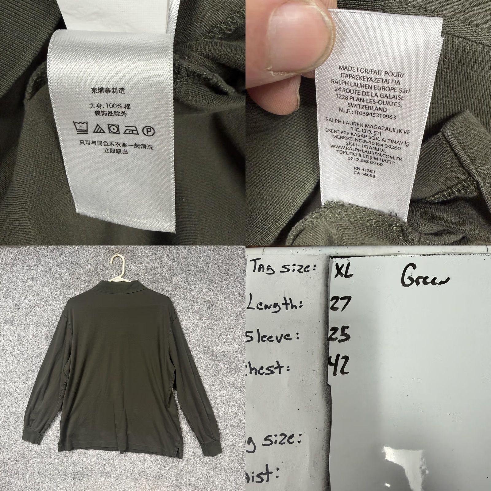 Polo Ralph Lauren Polo Ralph Lauren Polo Shirt Mens XL Green Classic Fit Long Sleeve Preppy Golf Size US XL / EU 56 / 4 - 9 Thumbnail