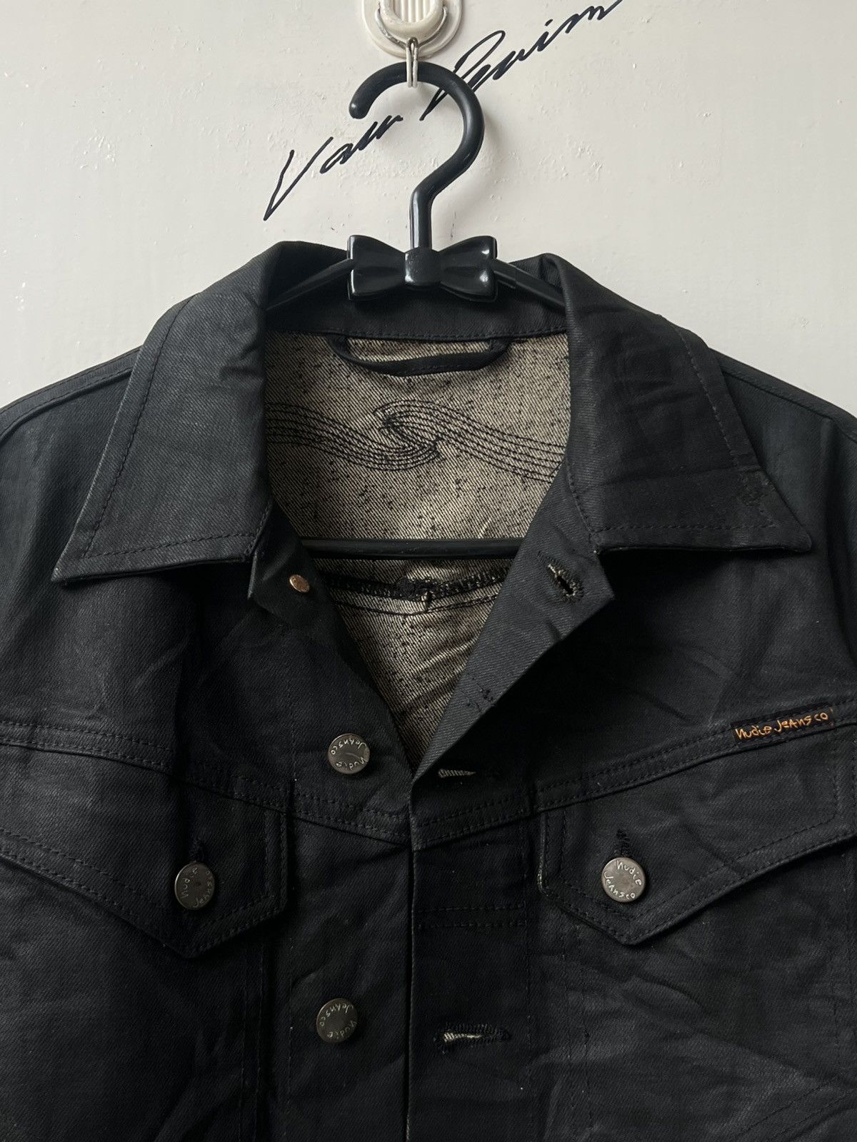 Nudie Jeans Nudie Jeans Conny Dry Black Coated Trucker Jeans Jacket Size US XS / EU 42 / 0 - 4 Thumbnail