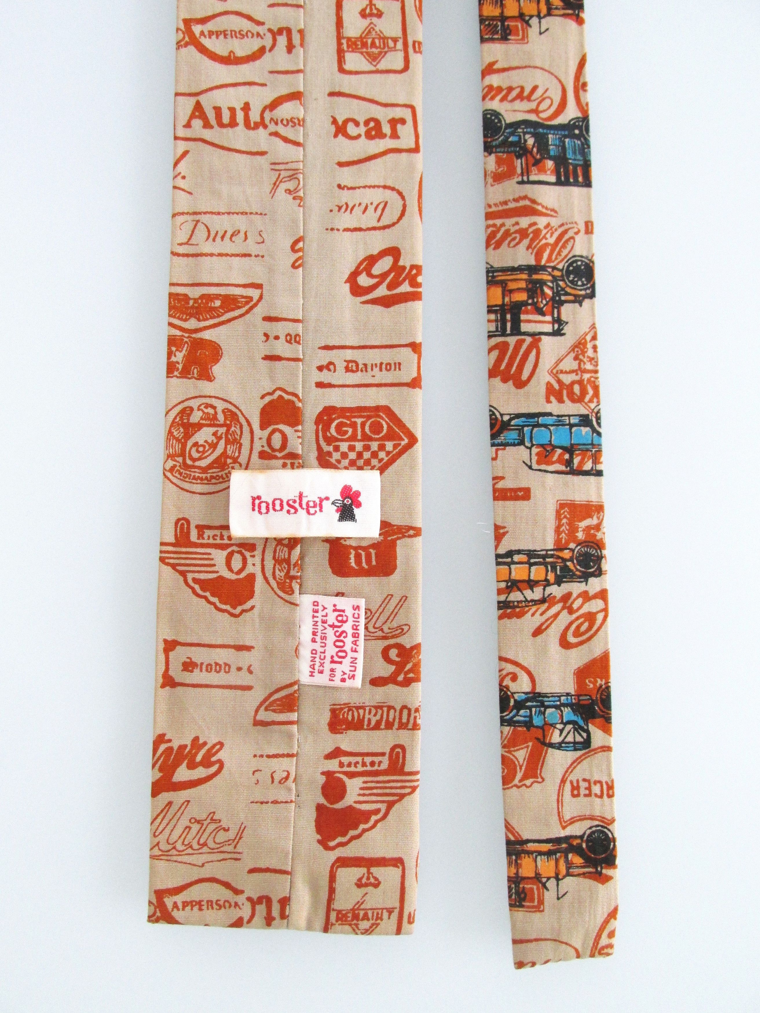 Vintage Rooster Vintage Men's Flat/Square End Cotton Tie Size ONE SIZE - 4 Thumbnail