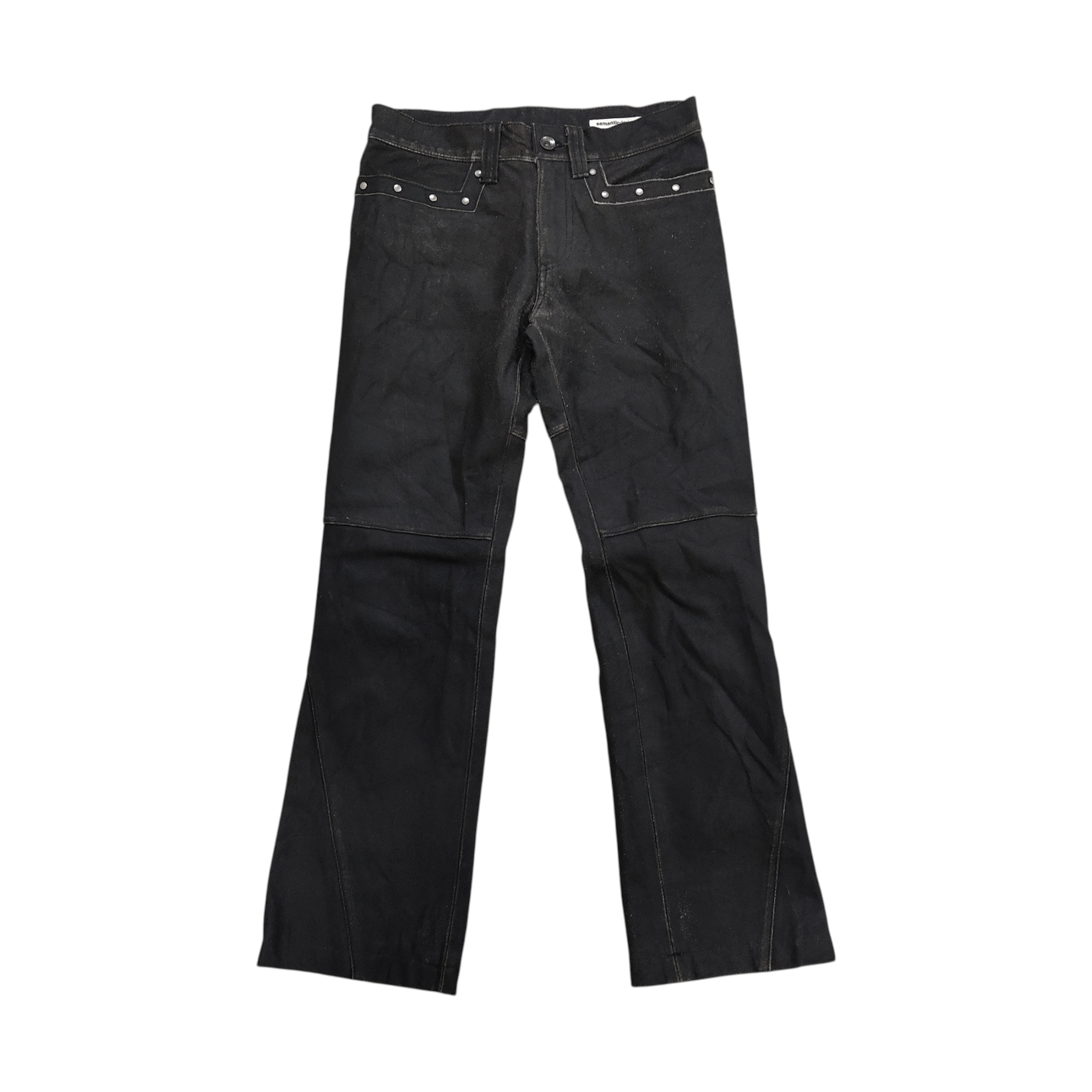 semanticdesign Semantic Design Studded Bikers Cowhide Leather Pants Size US 28 / EU 44 - 2 Thumbnail