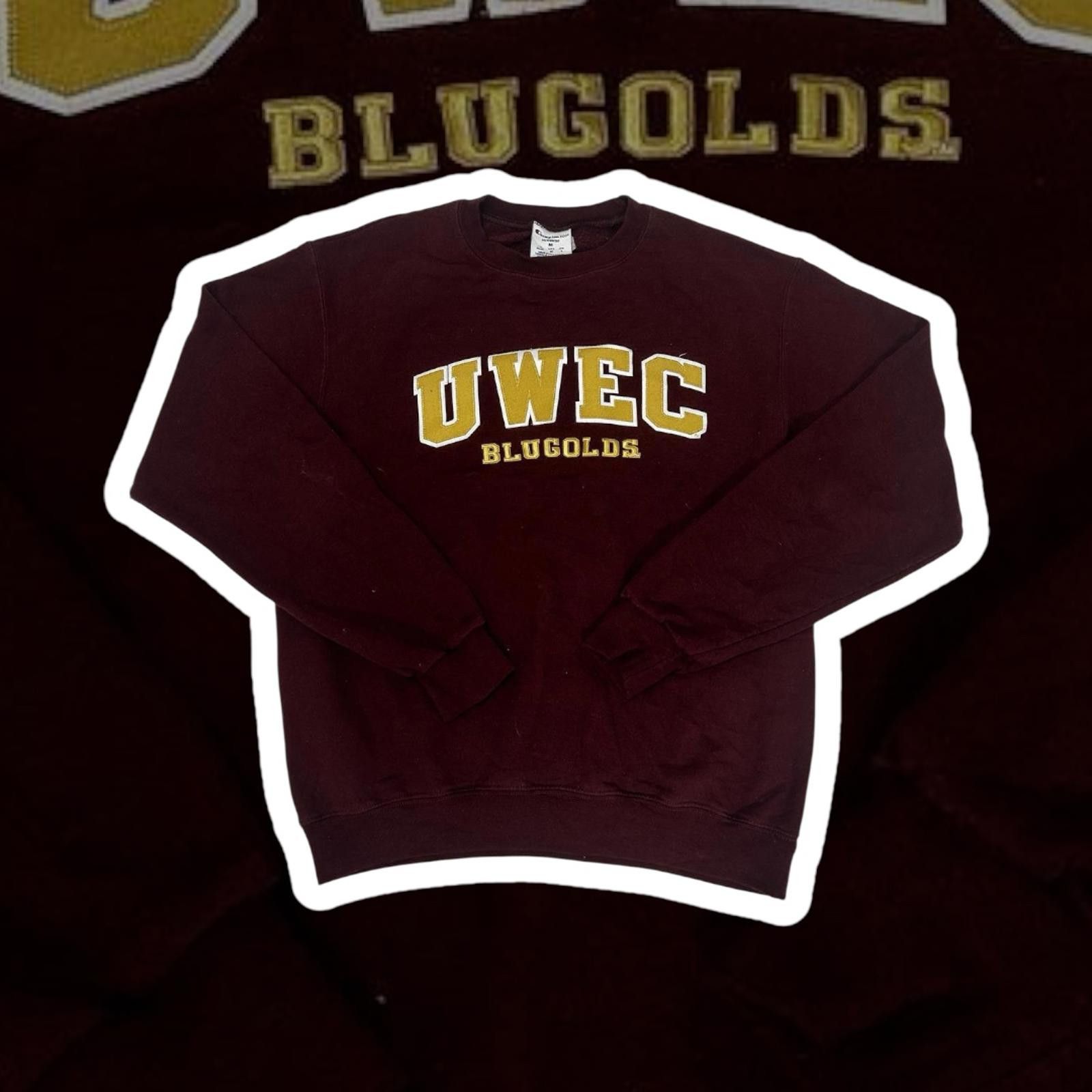 Champion UWEC Blugolds Maroon Crewneck Sweatshirt Medium Size US M / EU 48-50 / 2 - 1 Thumbnail