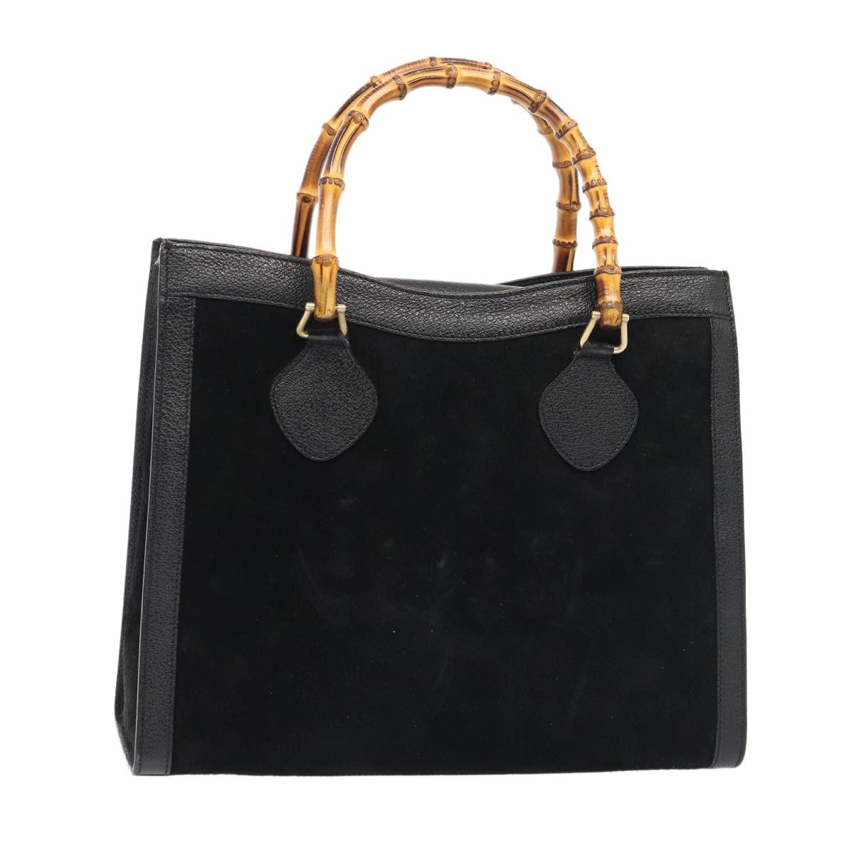 Gucci Bamboo Black Suede Handbag (Pre-Owned) Size ONE SIZE - 1 Thumbnail