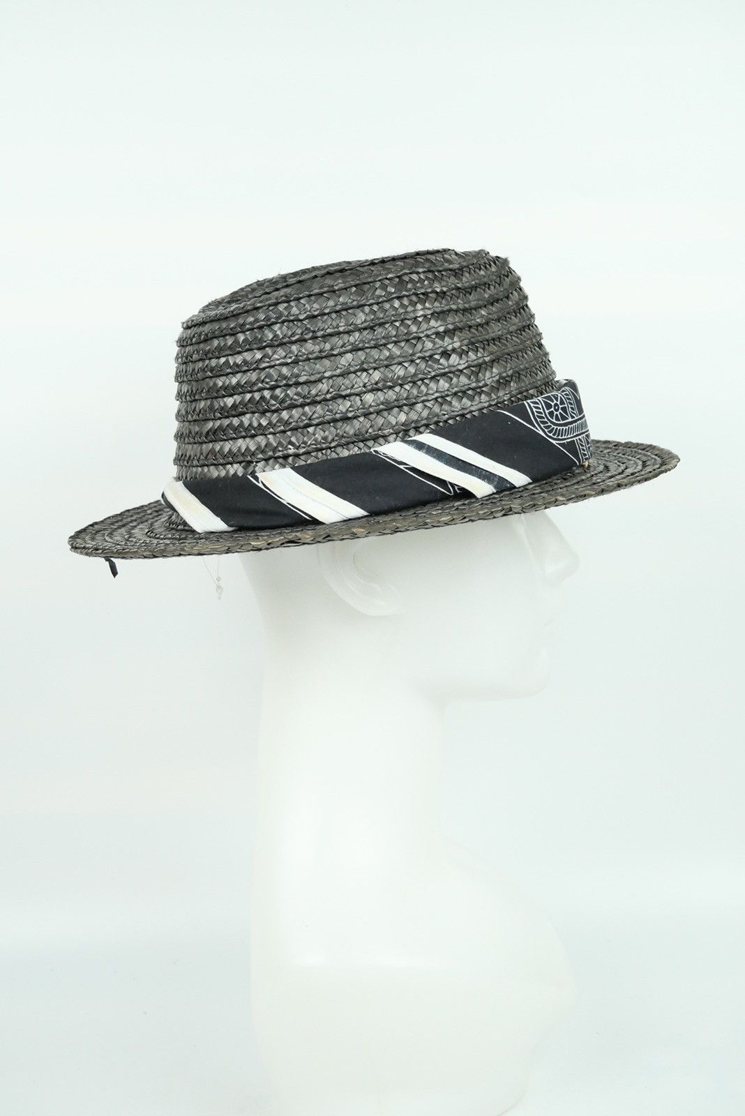 Japanese Brand OZOC Black Hat Vintage Japanese Panama Hat Size ONE SIZE - 3 Thumbnail
