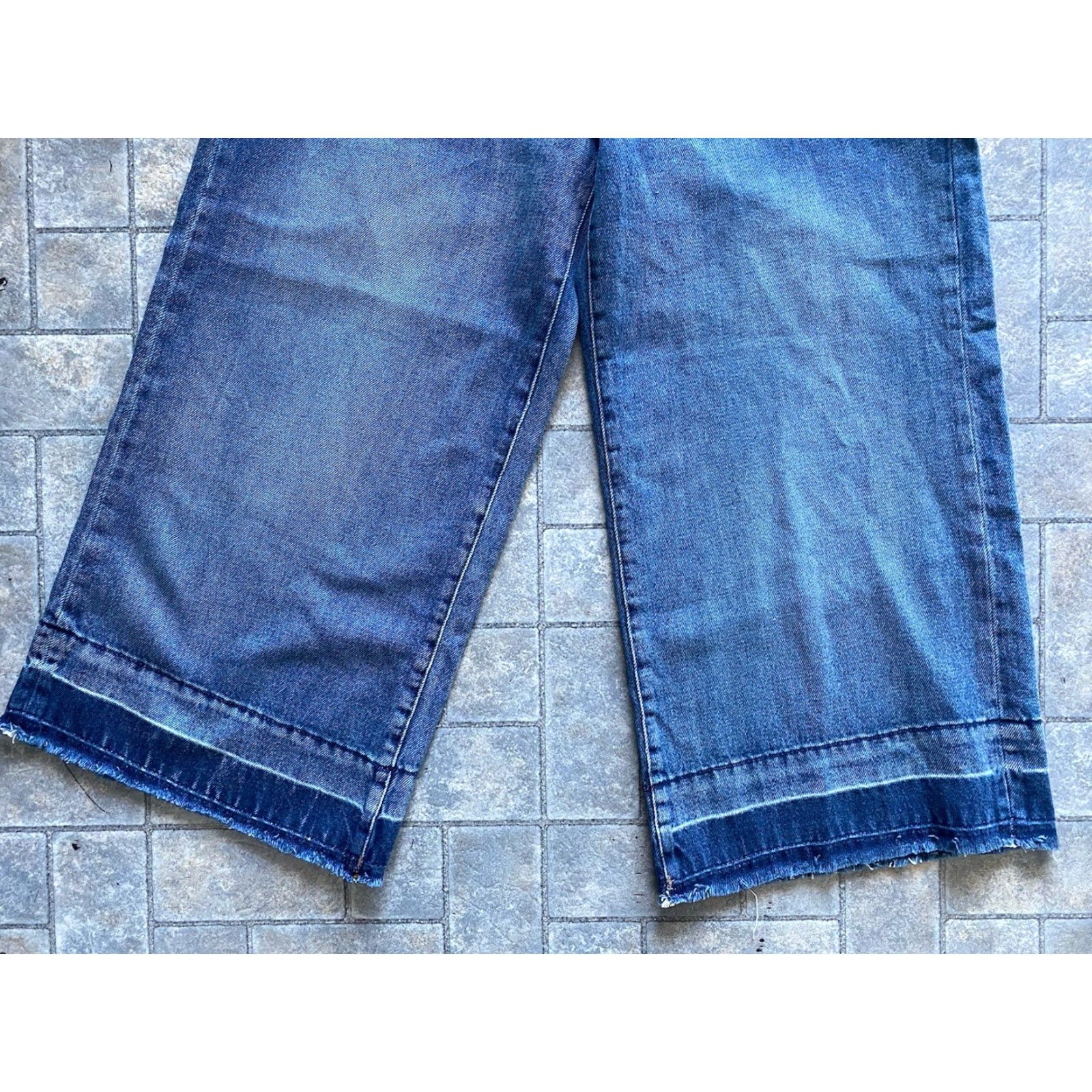Vintage Anthropologie Reiko Wide Cropped Pants Blue Women’s Size 30 Size 30" / US 8 / IT 44 - 2 Thumbnail