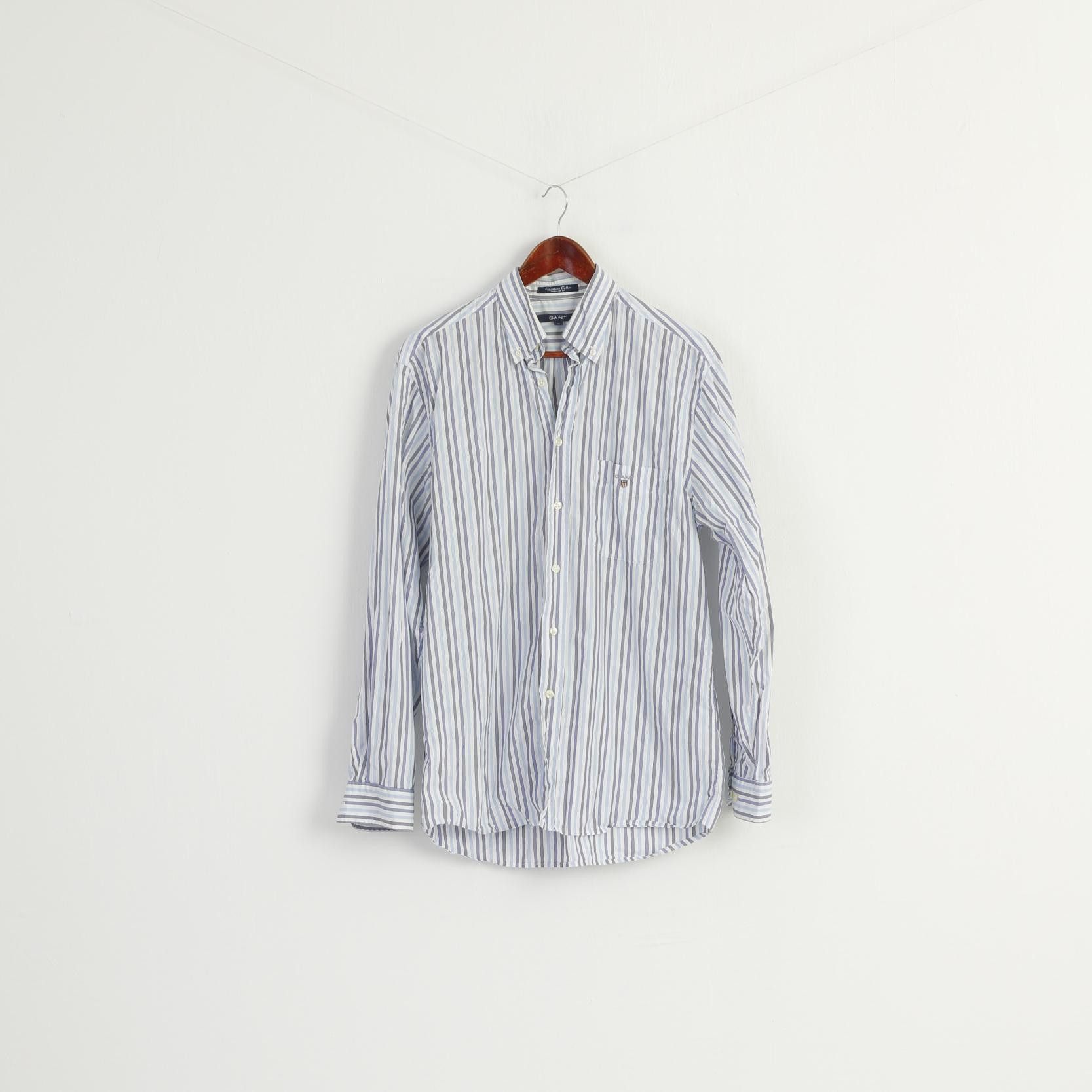 Gant GANT Men M Casual Shirt Blue Striped 8858 Size US M / EU 48-50 / 2 - 1 Thumbnail