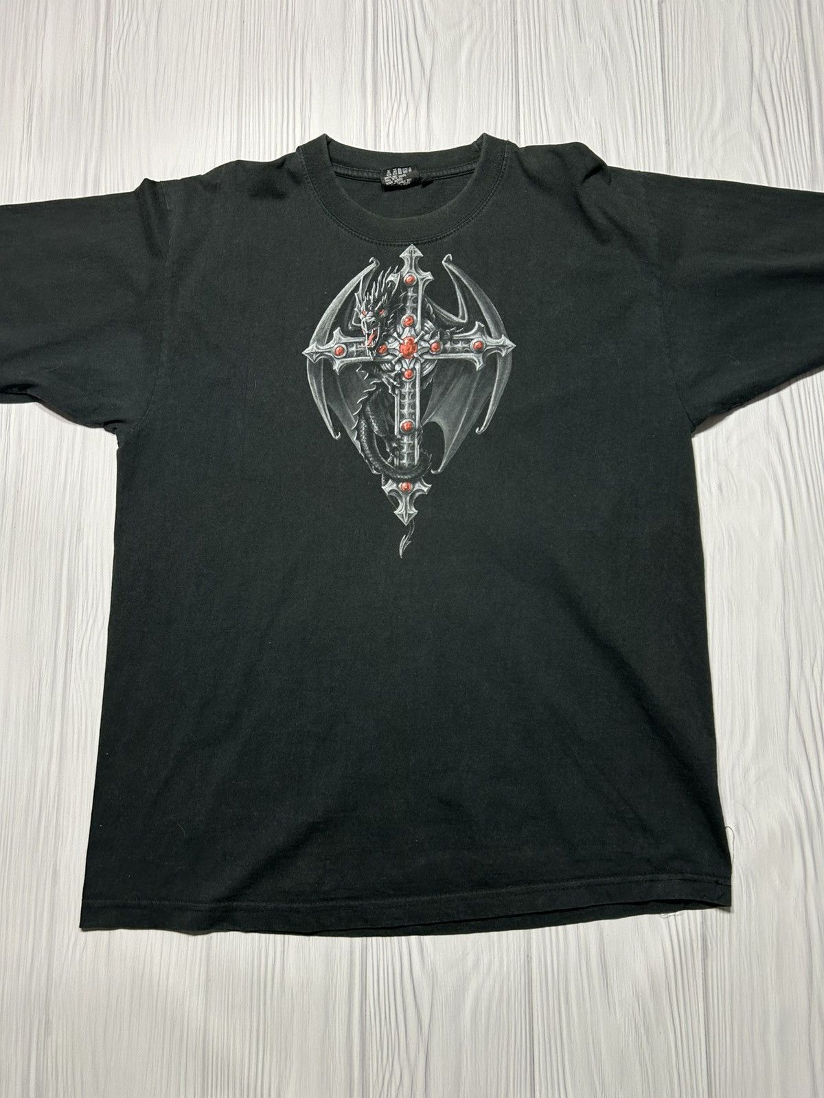 Vintage Vintage Spiral Dragon Sword Gothic 666 Longsleeve Size XL Size US XL / EU 56 / 4 - 8 Thumbnail
