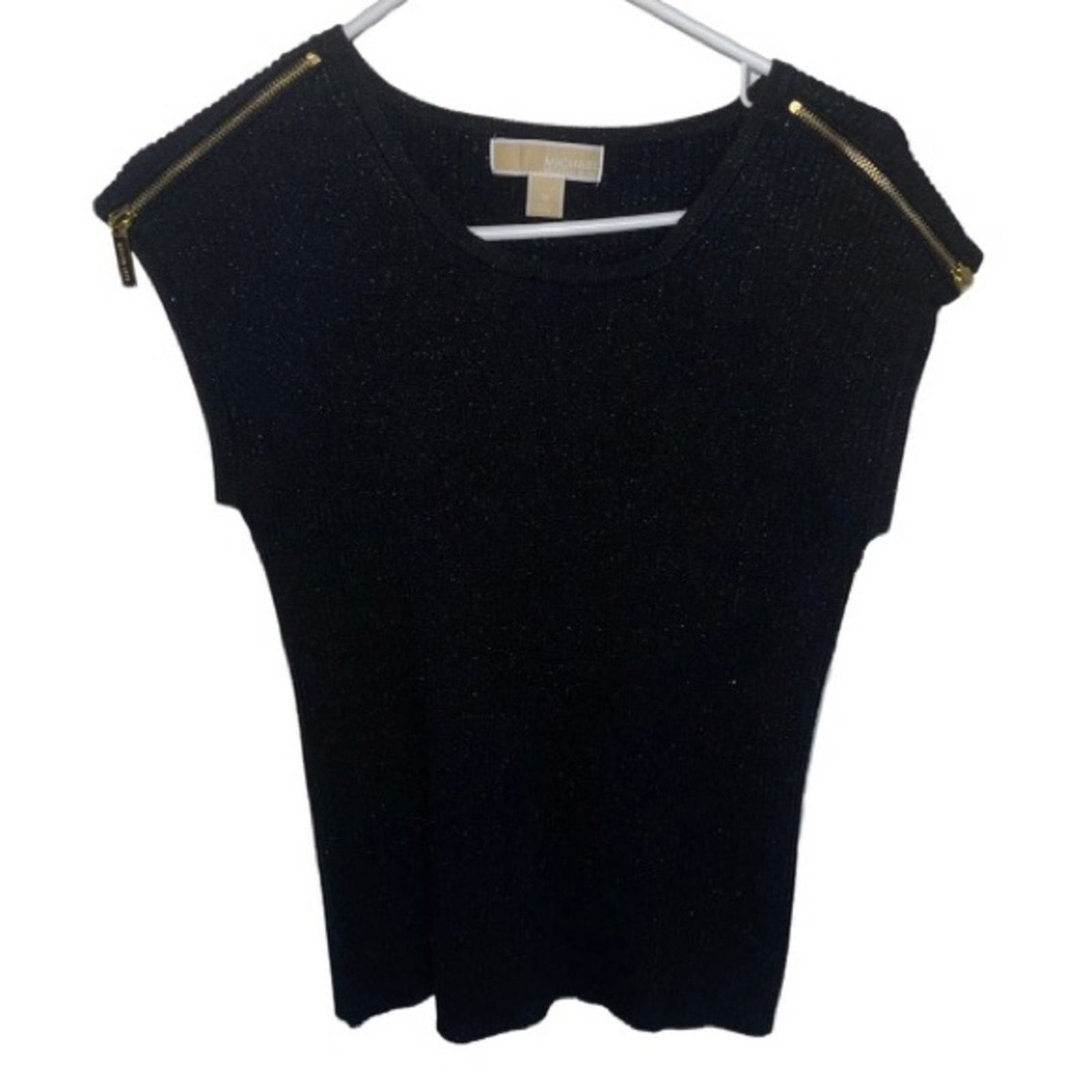 Michael Kors Michael Kors Shimmer Ribbed Knit Sweater Short Sleeve Top Size M / US 6-8 / IT 42-44 - 1 Thumbnail