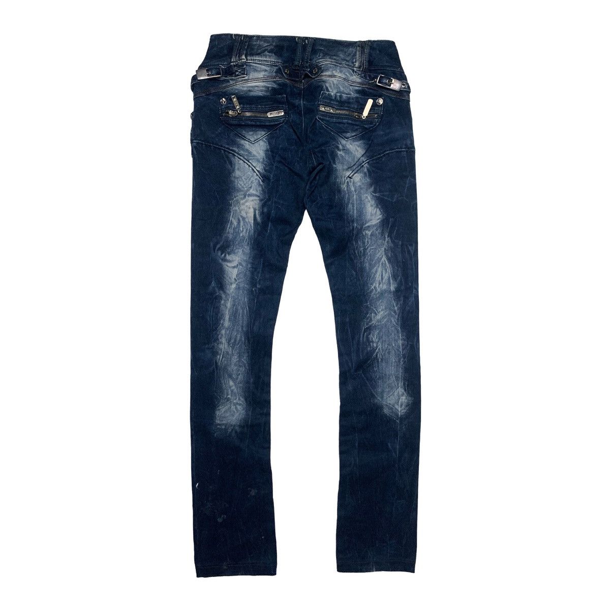 Other Estero Ragazza Distressed Zipper Biker Jeans Slim Fit Dark Size US 28 / EU 44 - 7 Thumbnail