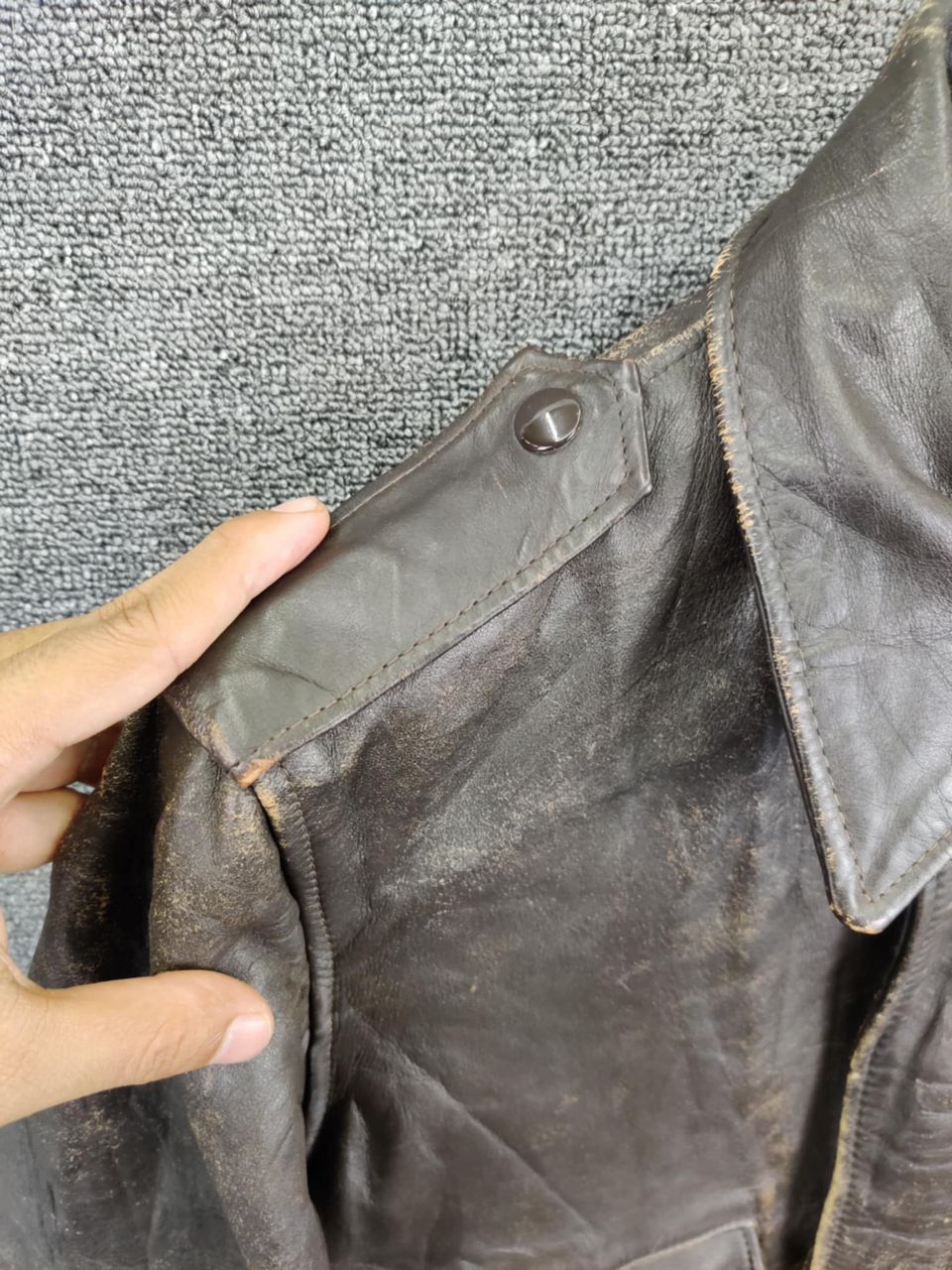 Schott Vintage 80s Schott US Army A-2 Leather Flight Jacket Size US M / EU 48-50 / 2 - 8 Thumbnail