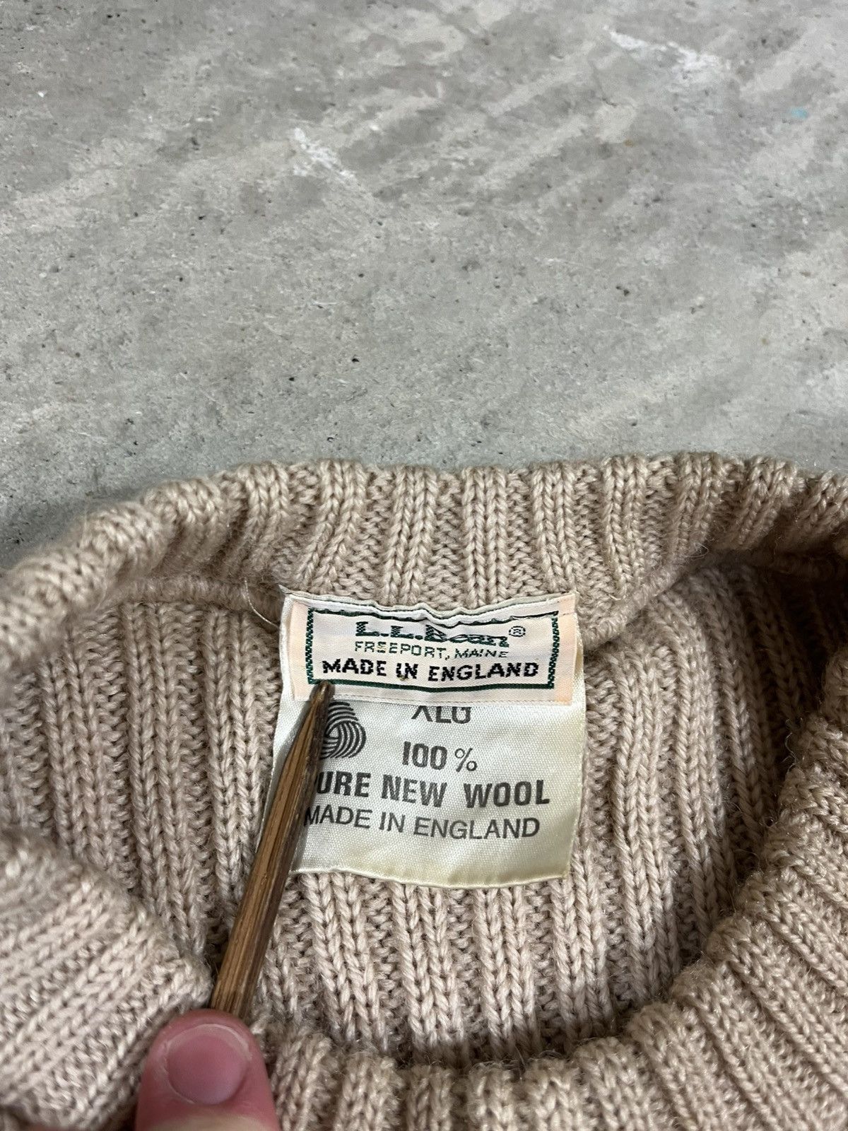 L.L. Bean Vintage 80s LL Bean Wool Commando Sweater Beige XL Tall Size US XL / EU 56 / 4 - 6 Thumbnail