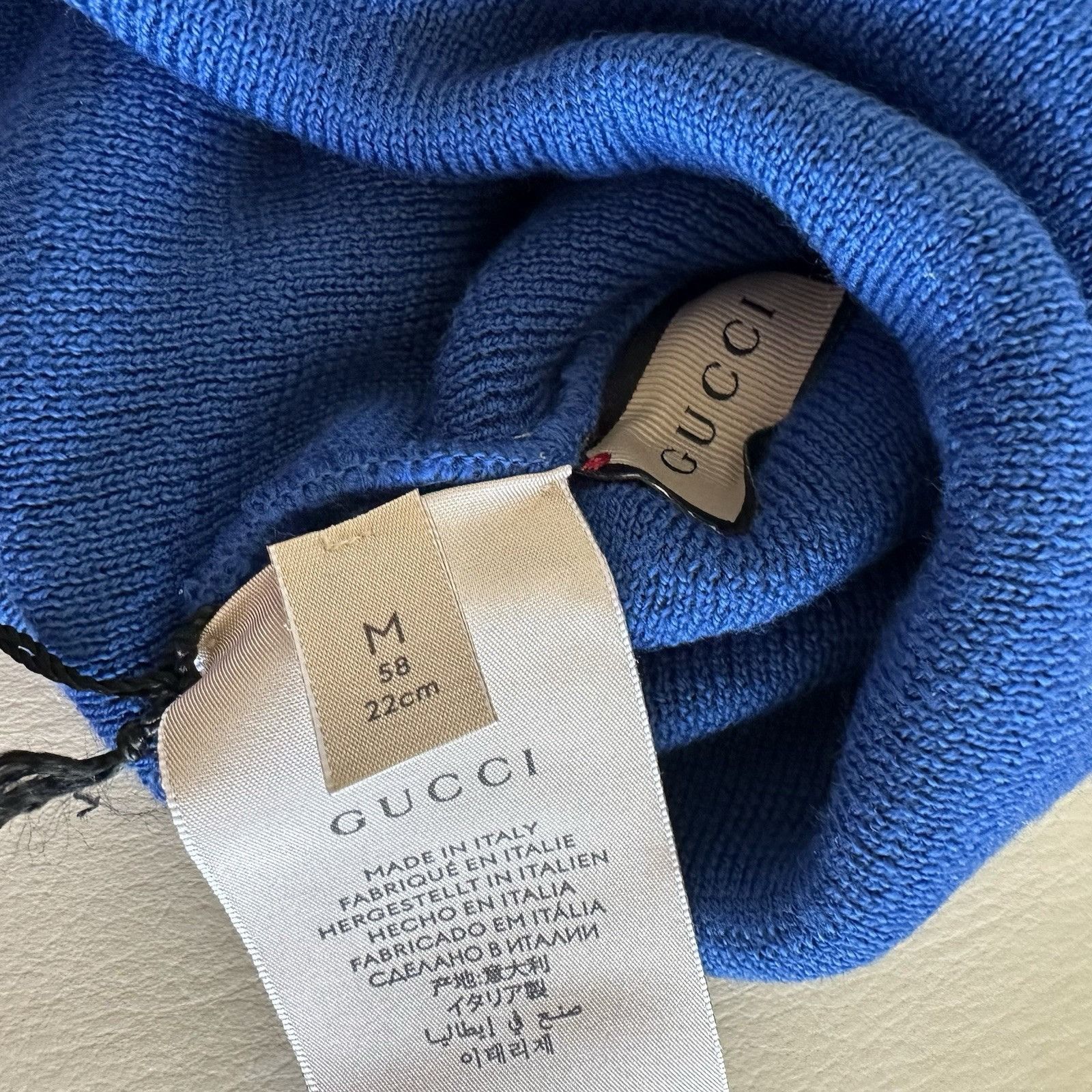 Gucci NWT GUCCI blue wool beanie hat with logo Size 58 cm / Medium Size ONE SIZE - 8 Thumbnail