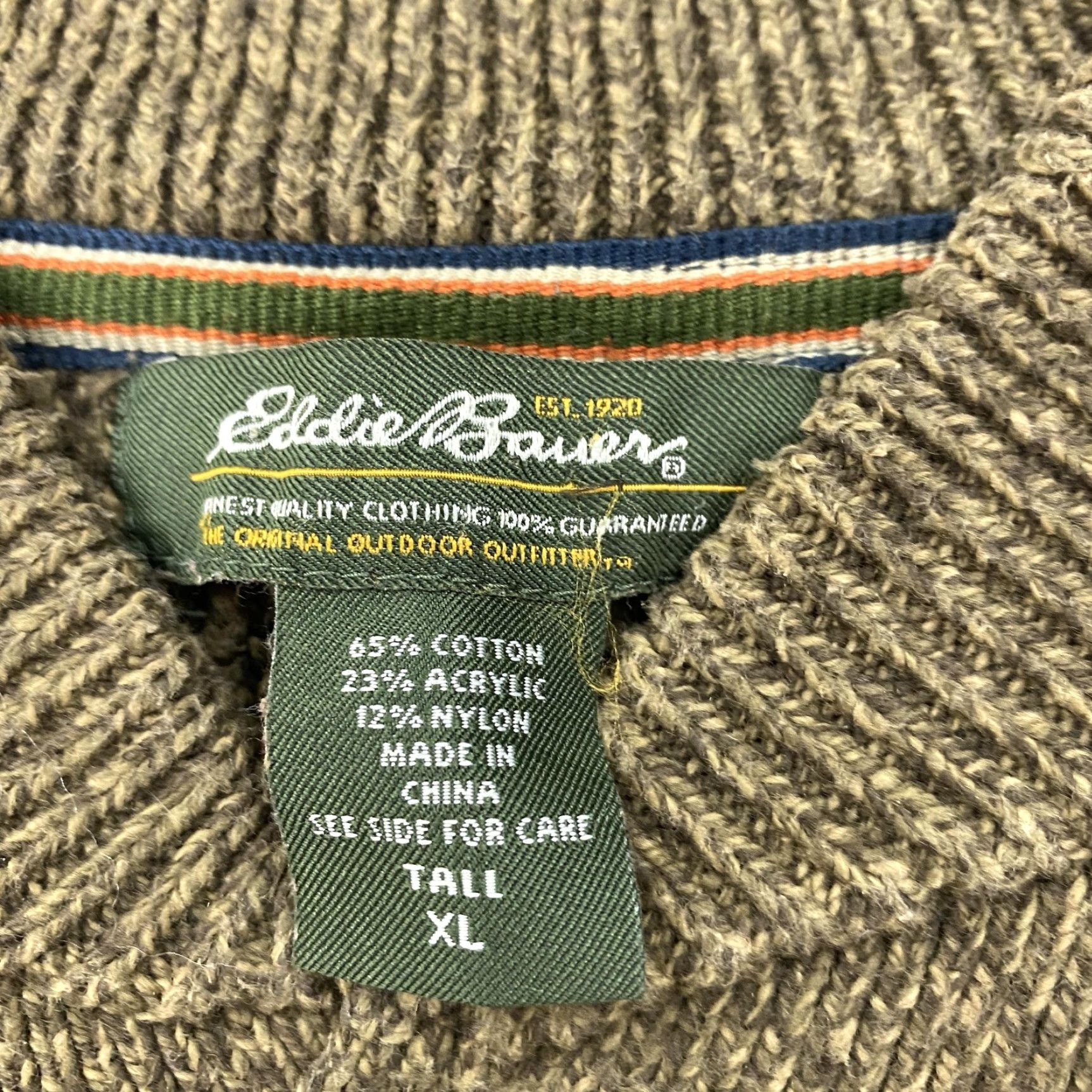 Eddie Bauer EDDIE BAUER Sweater Henley XLT Brown Knit Pullover Big & Tall Mens Size US XL / EU 56 / 4 - 3 Thumbnail