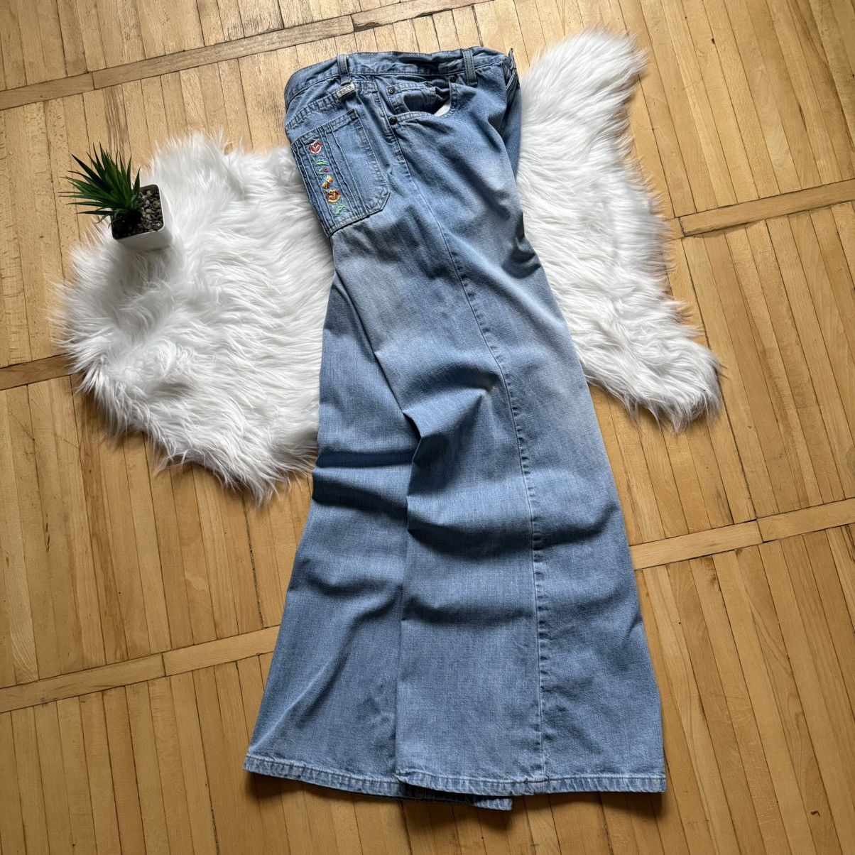 If Six Was Nine 📌 Vintage Y2K M.O.T.O Extra Flared Washed LGB Jeans Size 27" / US 4 / IT 40 - 2 Thumbnail