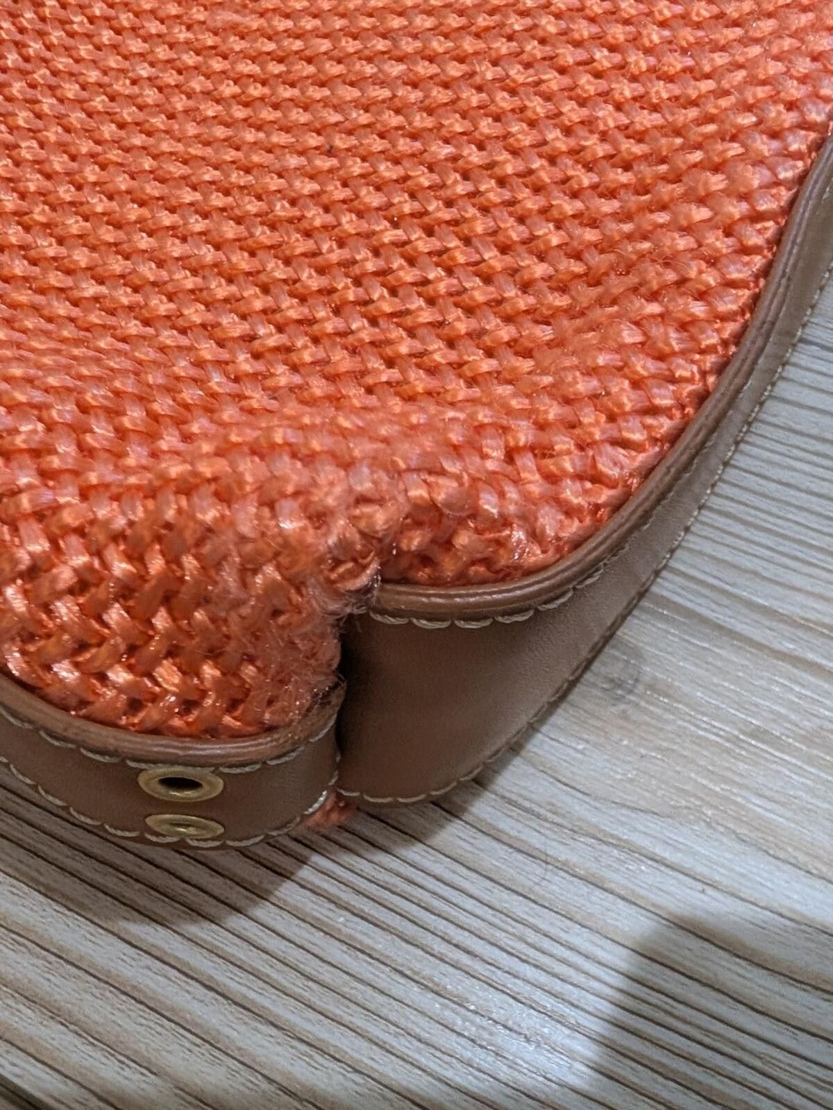 Other Mondani Orange Woven Shoulder Bag with Tan Leather Trim Size ONE SIZE - 2 Thumbnail