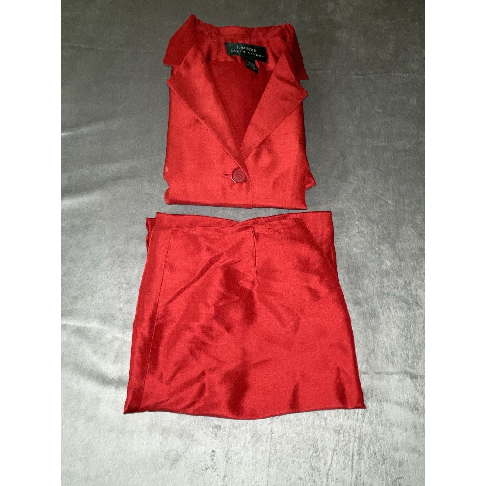 Lauren Ralph Lauren Lauren Ralph Lauren Silk Blazer & Pant Set Size 6 Red Size S / US 4 / IT 40 - 22 Thumbnail