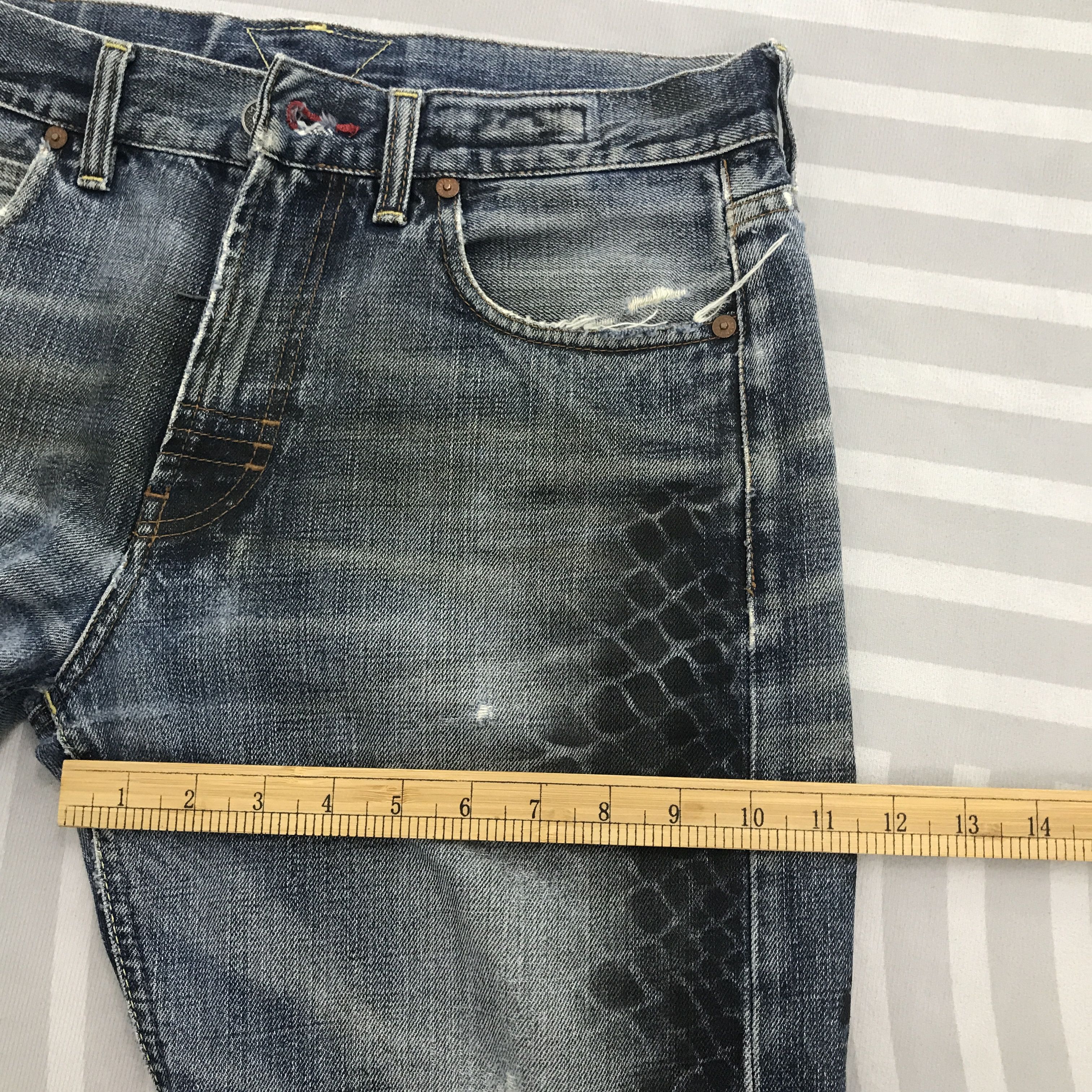 Japanese Brand × Vintage Flare meltin'pot Maia ripped Distressed Bootcut Denim jeans Size US 30 / EU 46 - 10 Thumbnail
