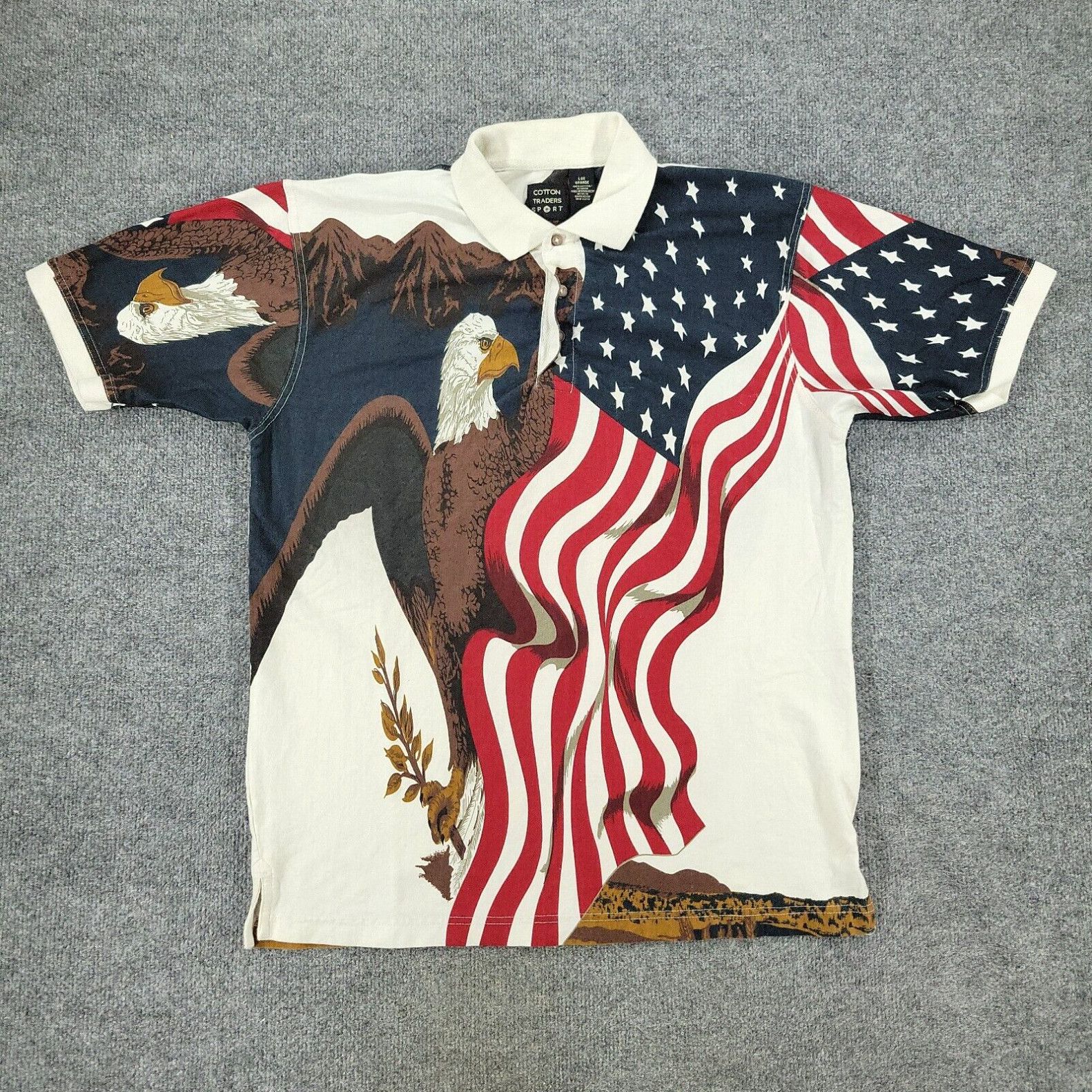 cotton traders sport flag shirt