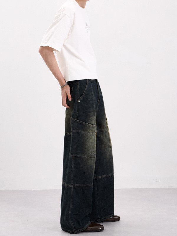 Vintage American-Style Washed & Distressed Patchwork Cargo Pants Size US 32 / EU 48 - 3 Thumbnail