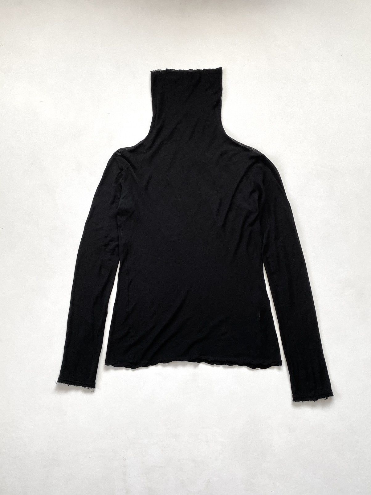 Yohji Yamamoto Vintage 90s Yohji Yamamoto Roll Neck Transparent Mesh Shirt Size S / US 4 / IT 40 - 1 Thumbnail