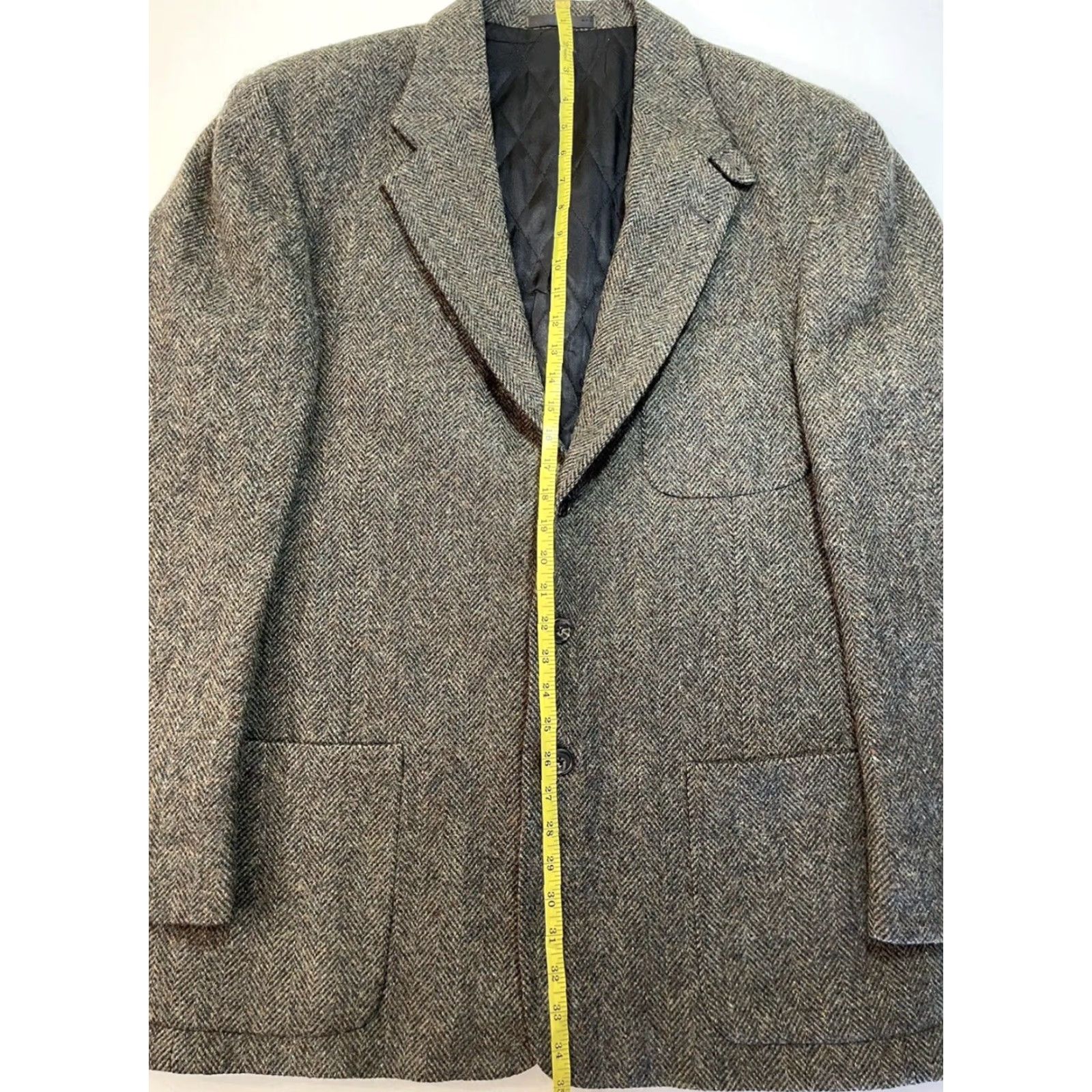 Vintage VINTAGE L.L. Bean Sport Coat Jacket Brown Tweed Wool 3-Button Notch Lapel Long Regular Men Size L USA Thinsulate 3M Quilted Lined Check Size US L / EU 52-54 / 3 - 8 Thumbnail
