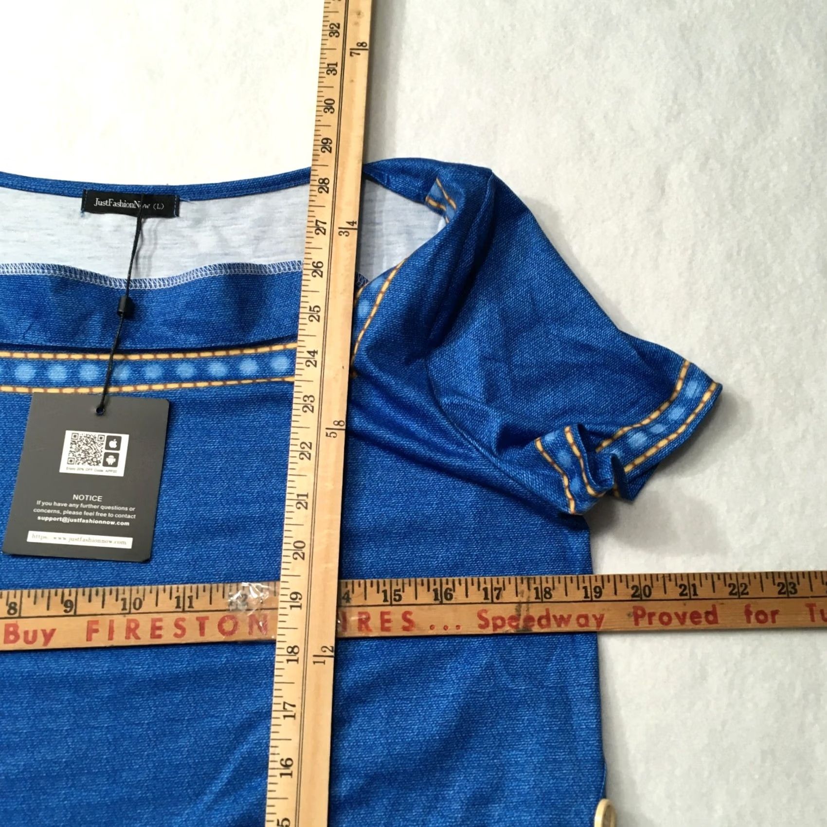 Fashion Nova Just Fashion Now Top Womens large bohemian Short Sleeve blue Size L / US 10 / IT 46 - 5 Thumbnail