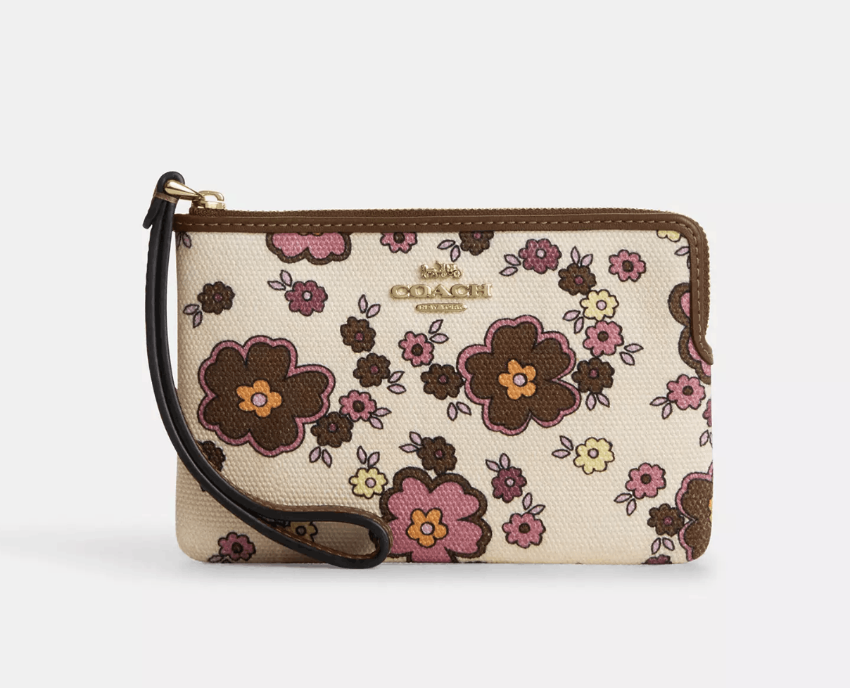 Coach Corner Zip Wristlet With Floral Print CEF85 Size ONE SIZE - 7 Thumbnail