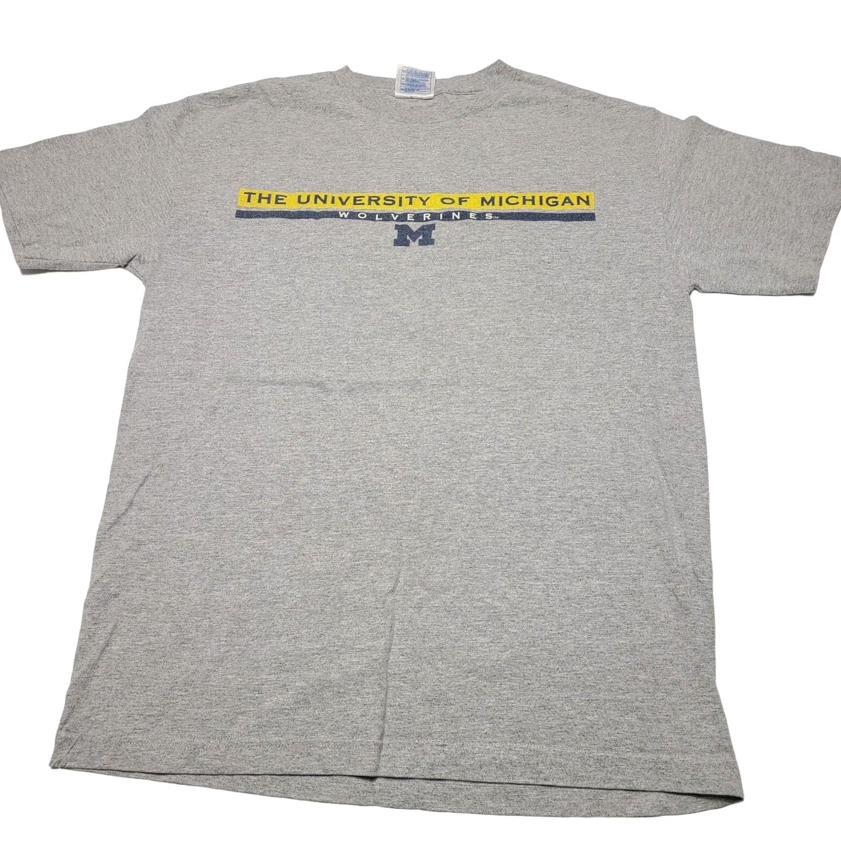 NCAA Michigan Wolverines Men's Medium T-Shirt Gray Short Sleeve Vintage NCAA Size US M / EU 48-50 / 2 - 2 Thumbnail