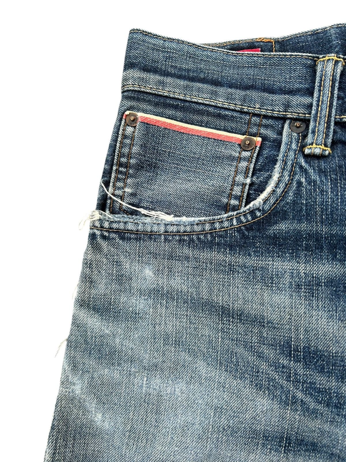 Kapital Edwin Selvedge Distressed Buckle Back Denim Made Japan Size US 32 / EU 48 - 13 Thumbnail