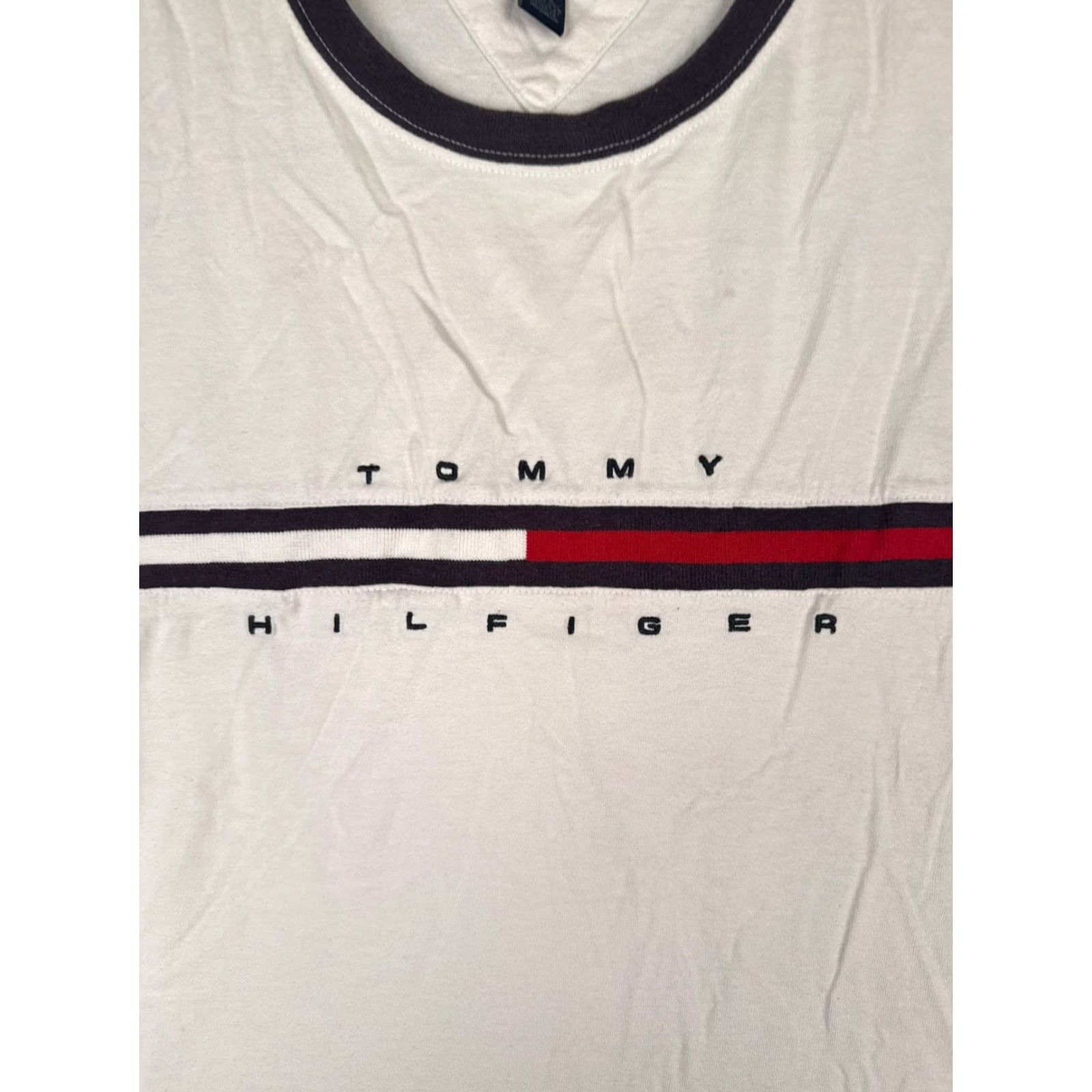 Tommy Hilfiger Tommy Hilfiger Shirt Adult XL White 100% Cotton Short Sleeve Crew Embroidered Logo Mens Size US XL / EU 56 / 4 - 6 Thumbnail