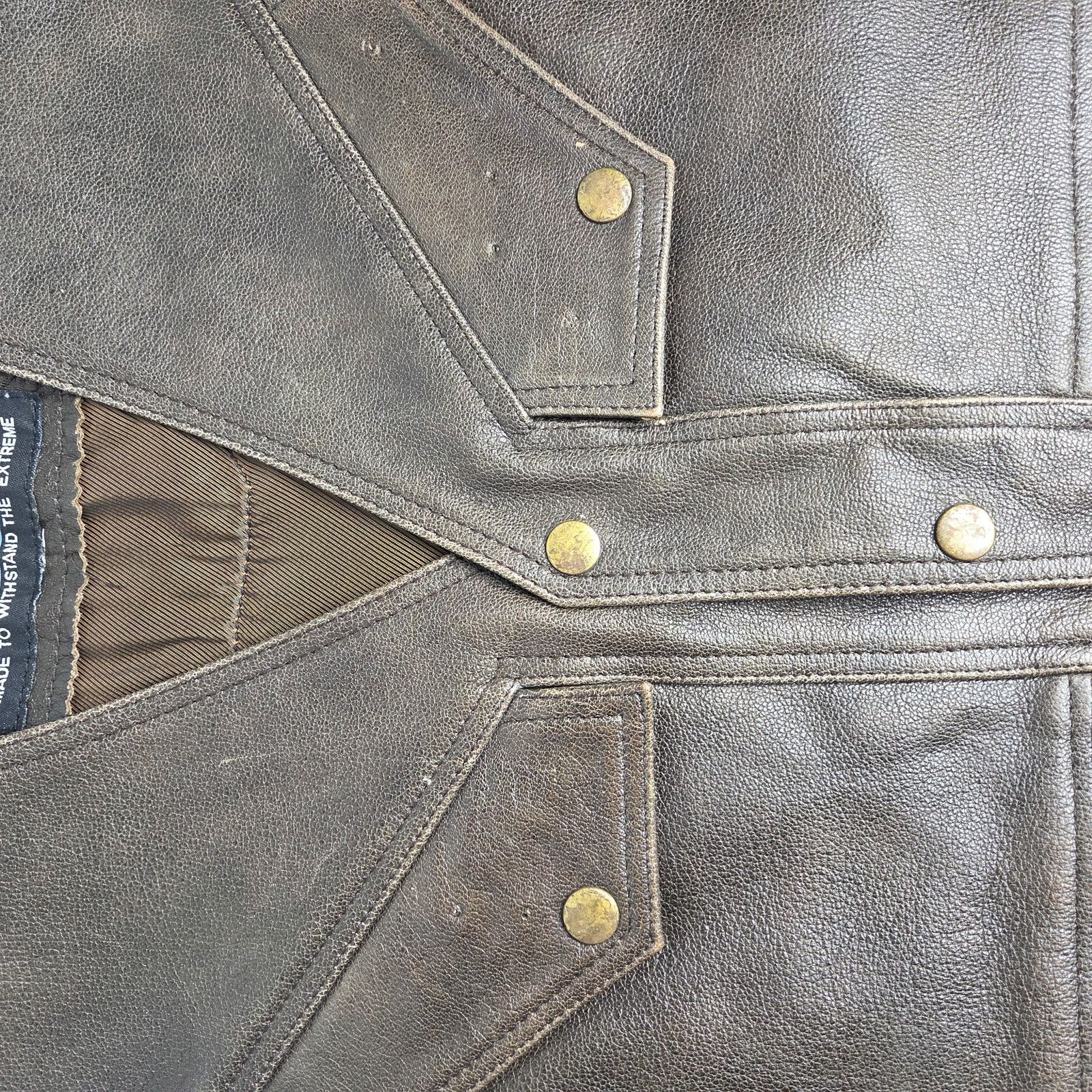 21 Men Vintage Men's Himalaya Leather Motorcycle Riding Vest Size US XL / EU 56 / 4 - 7 Thumbnail