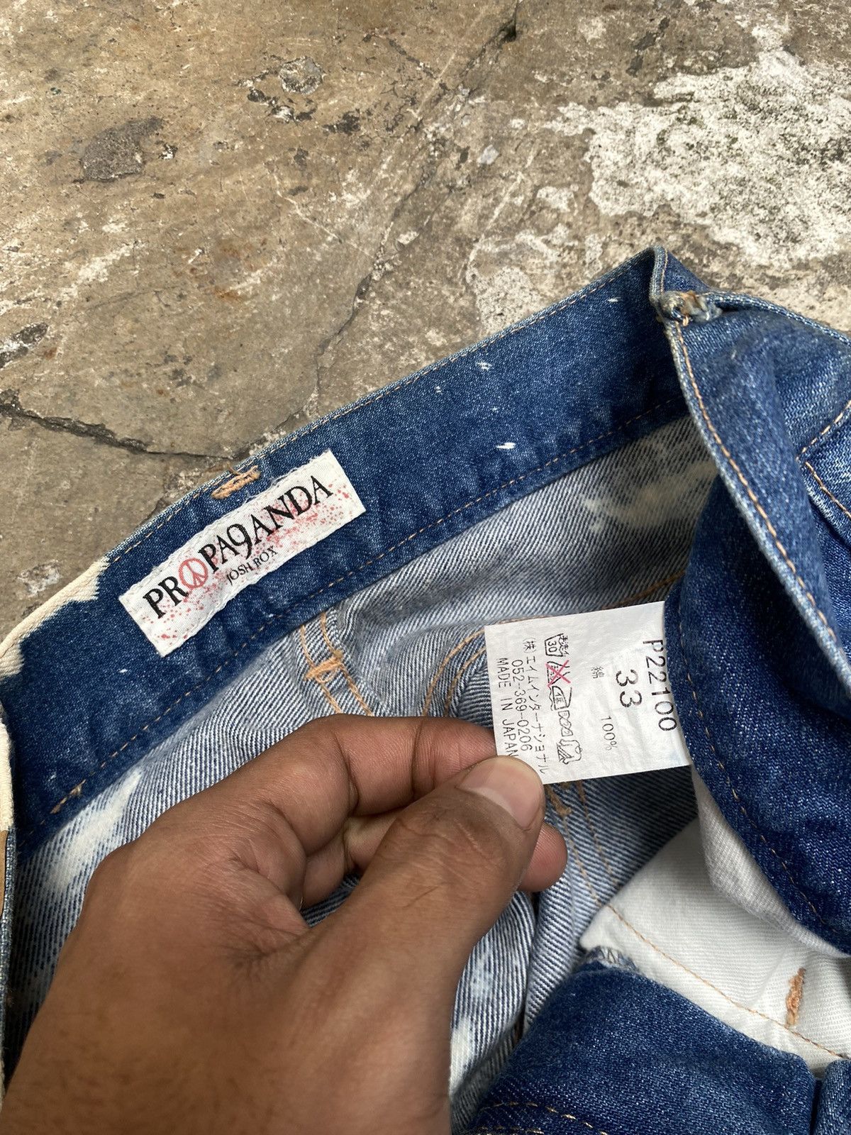 Japanese Brand PROPA9ANDA Josh Rox Tie Dye Ripped Japanese Denim Size US 33 - 4 Thumbnail