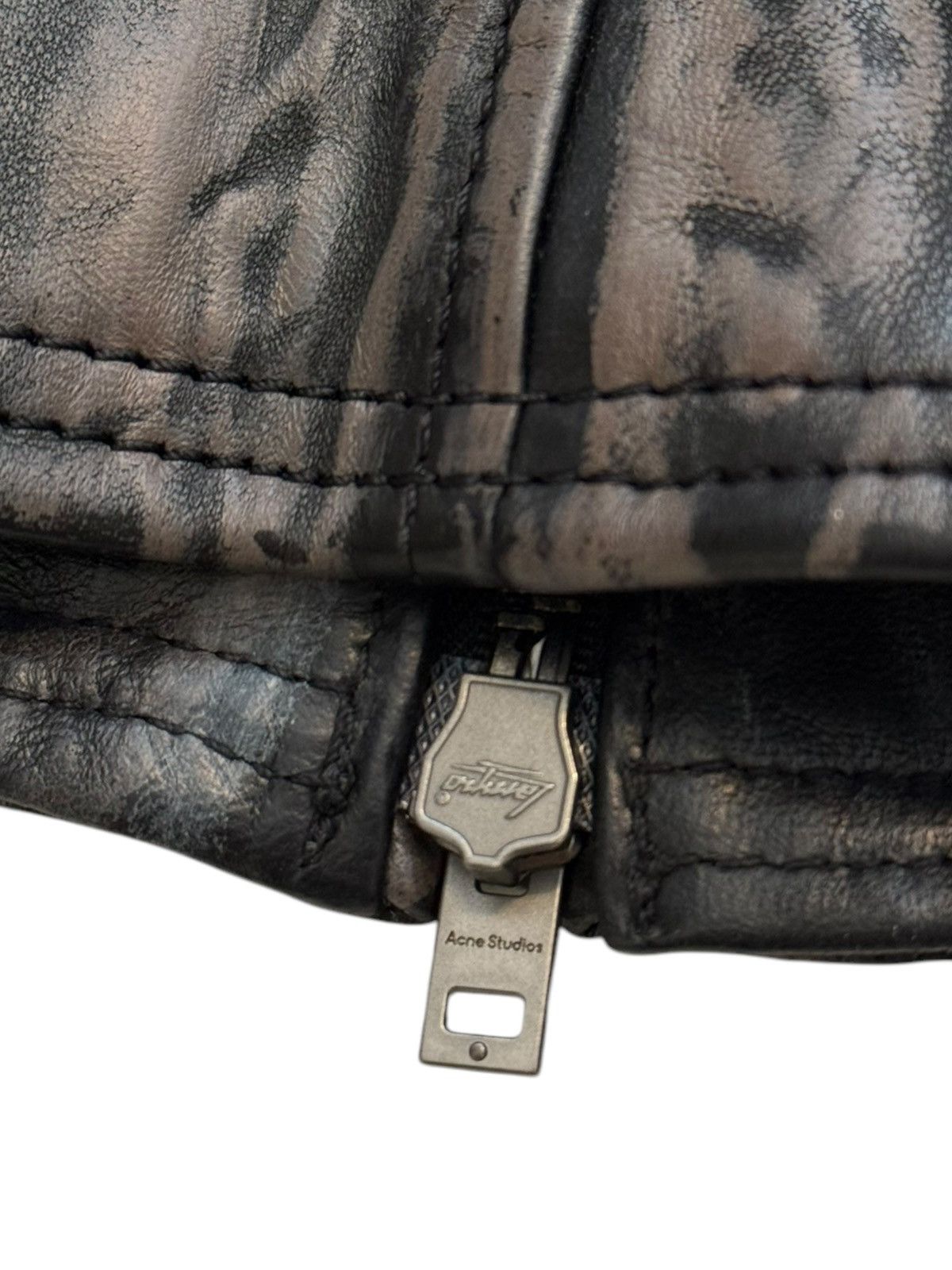 Acne Studios Creased Wrinkle Dye Lambskin Leather Cafe Jacket Size XS / US 0-2 / IT 36-38 - 8 Thumbnail