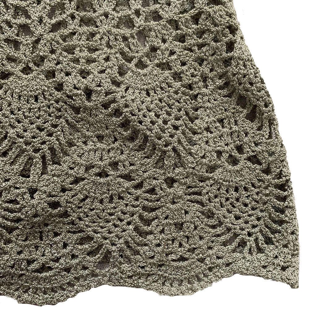 Designer Pre Owned Green Hand Made Crocheted Blouse M Size M / US 6-8 / IT 42-44 - 5 Thumbnail
