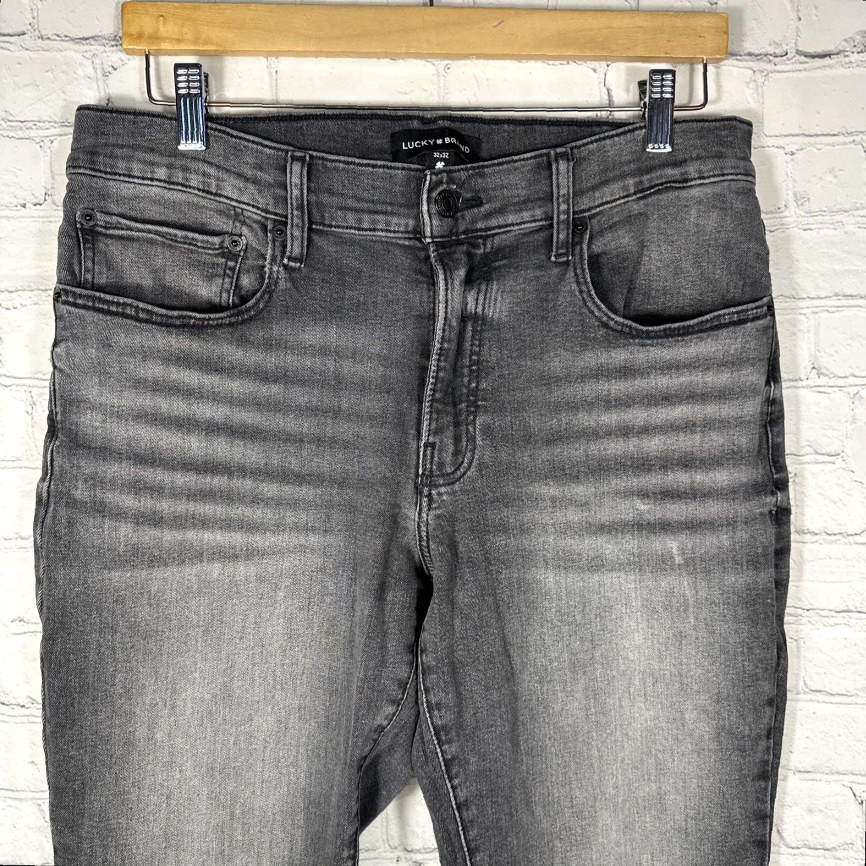 Lucky Brand Lucky Brand 223 Straight Jeans Mens W32 L32 Gray Denim 5-Pocket Stretch Slim Regular Casual Pants Size US 32 / EU 48 - 2 Thumbnail