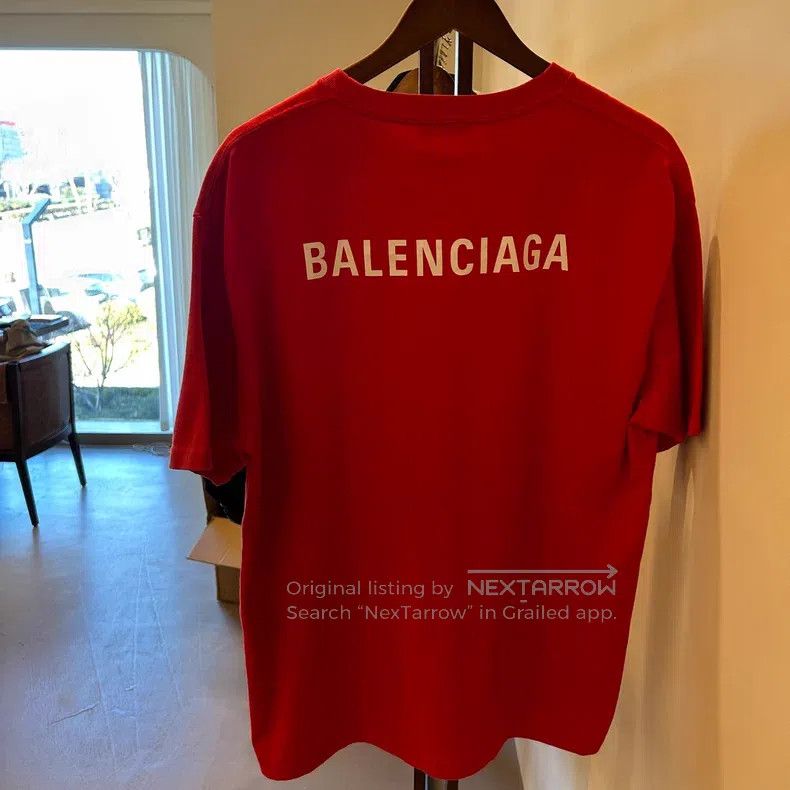 Balenciaga Balenciaga Red Front and Back Logo Short Sleeve T-Shirt Size US M / EU 48-50 / 2 - 5 Thumbnail