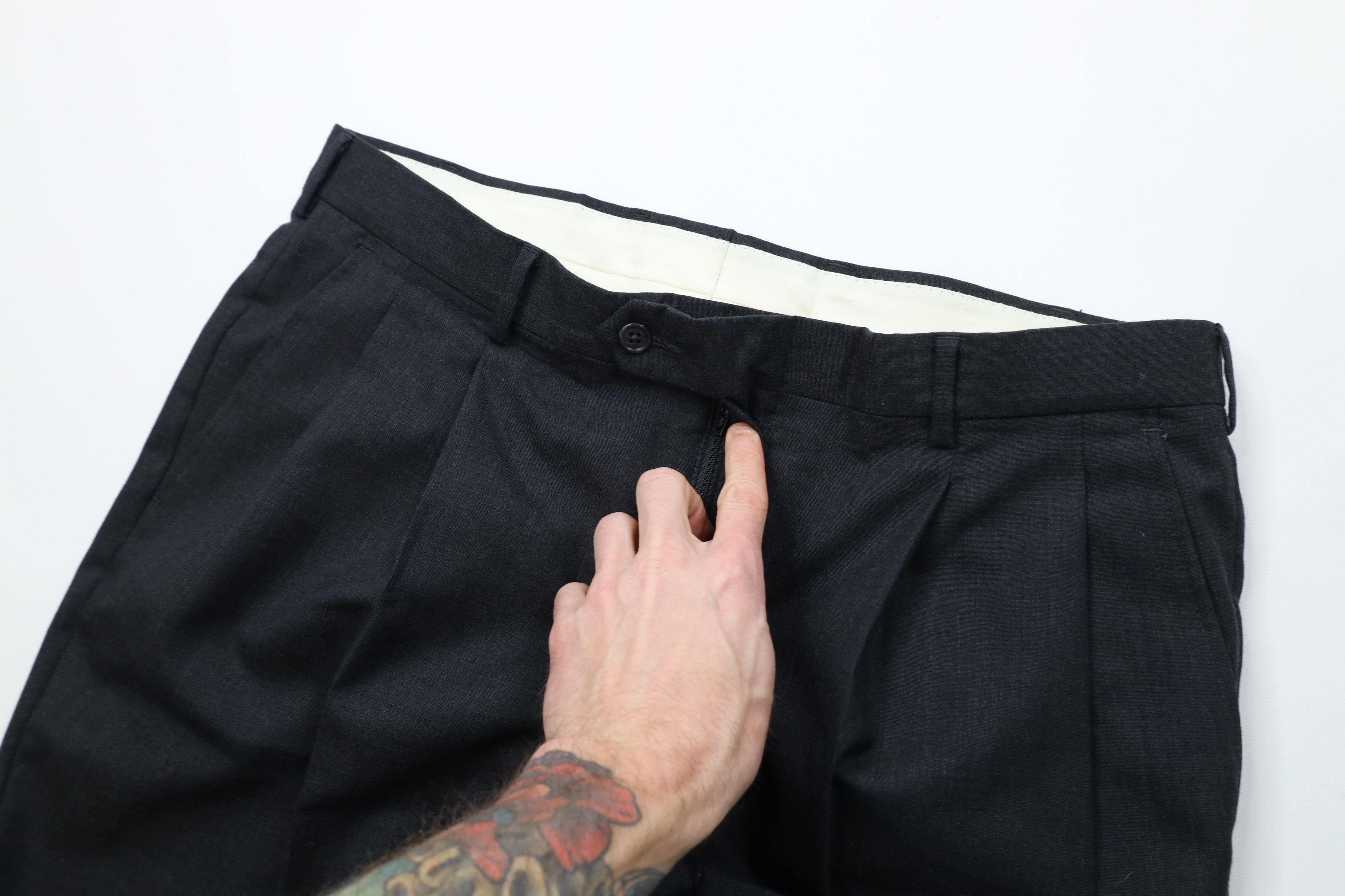 Vintage Vintage 90s Streetwear Wide Leg Chino Pants Charcoal Gray Size US 38 / EU 54 - 8 Thumbnail