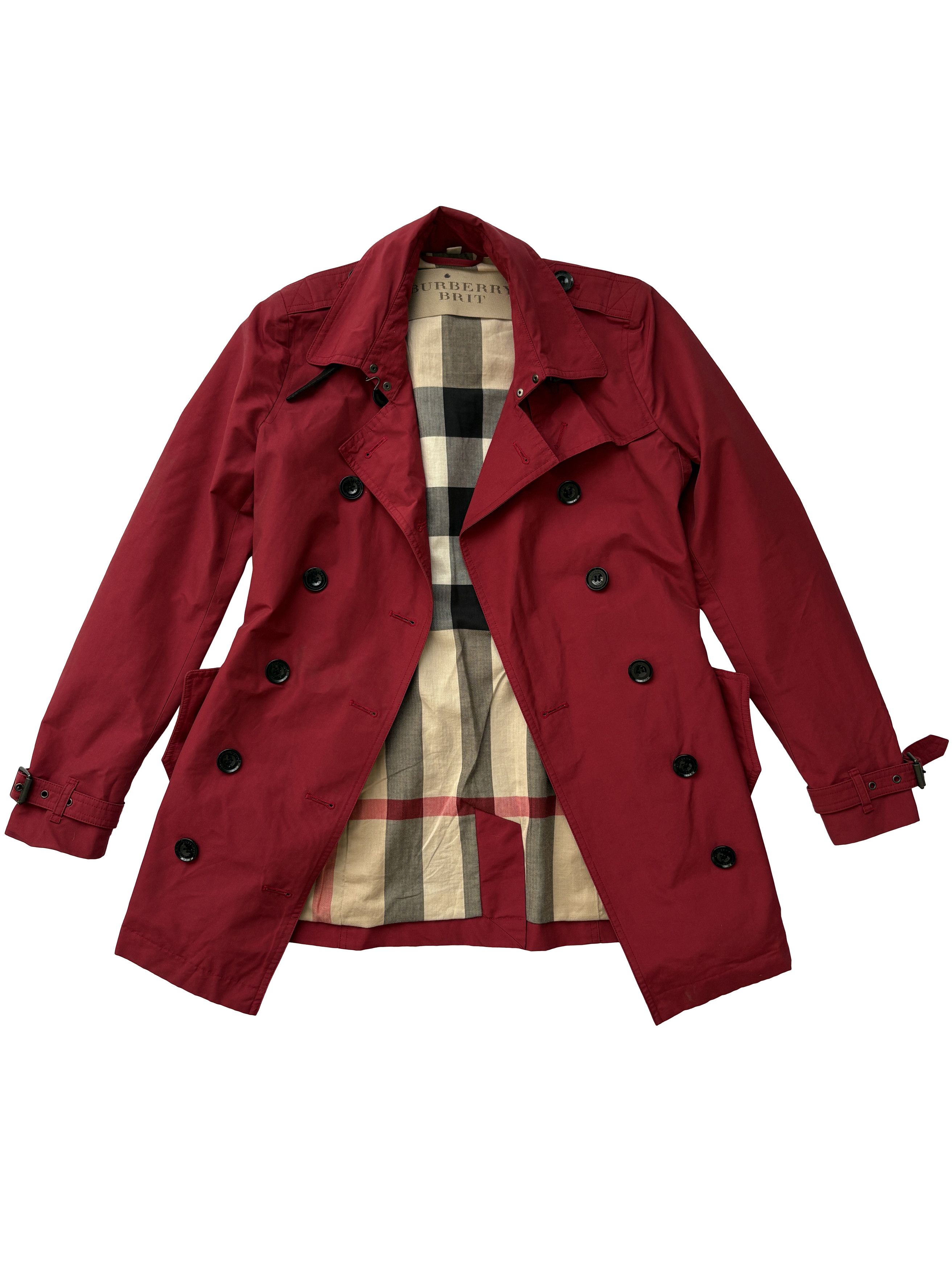 Burberry ⚡️QUICK SALE⚡️2015 Burberry SAMPLE Red Short Trench Coat Size XS / US 0-2 / IT 36-38 - 3 Thumbnail