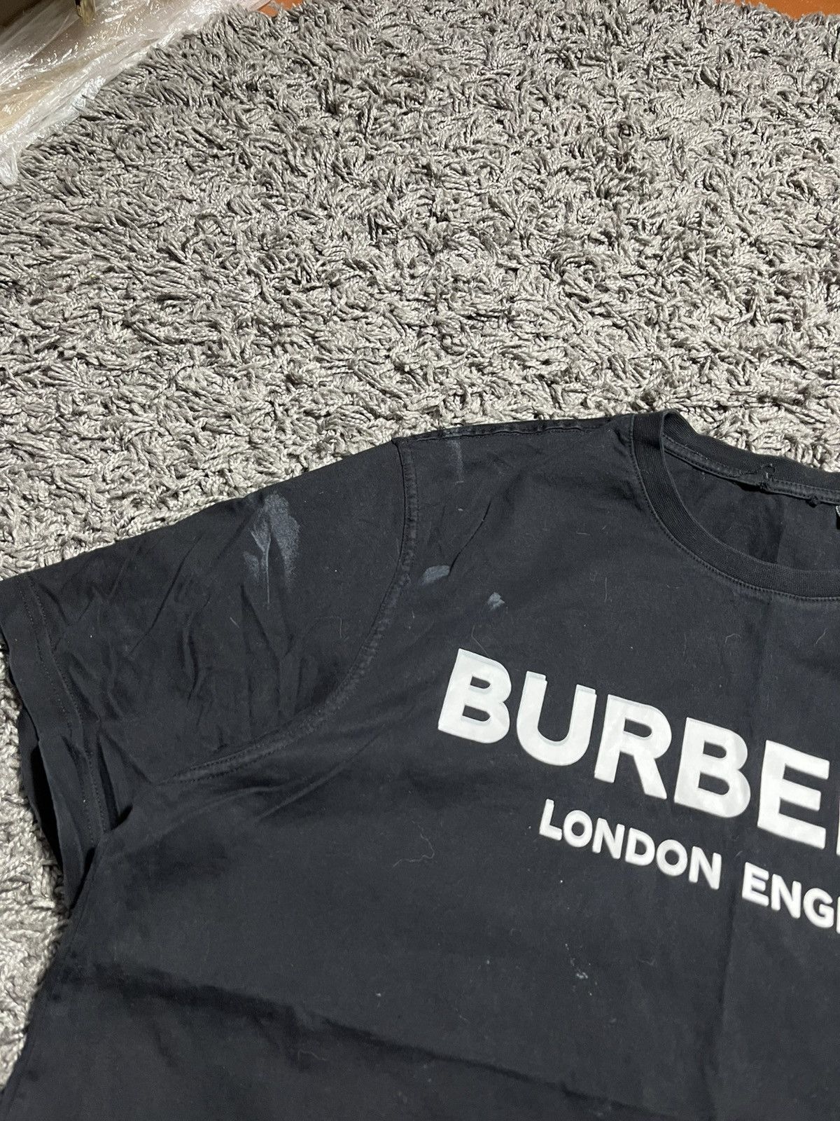 Burberry BURBERRY LETCHFORD LONDON ENGLAND PAINT STAINS COTTON TEE Size US XL / EU 56 / 4 - 3 Thumbnail
