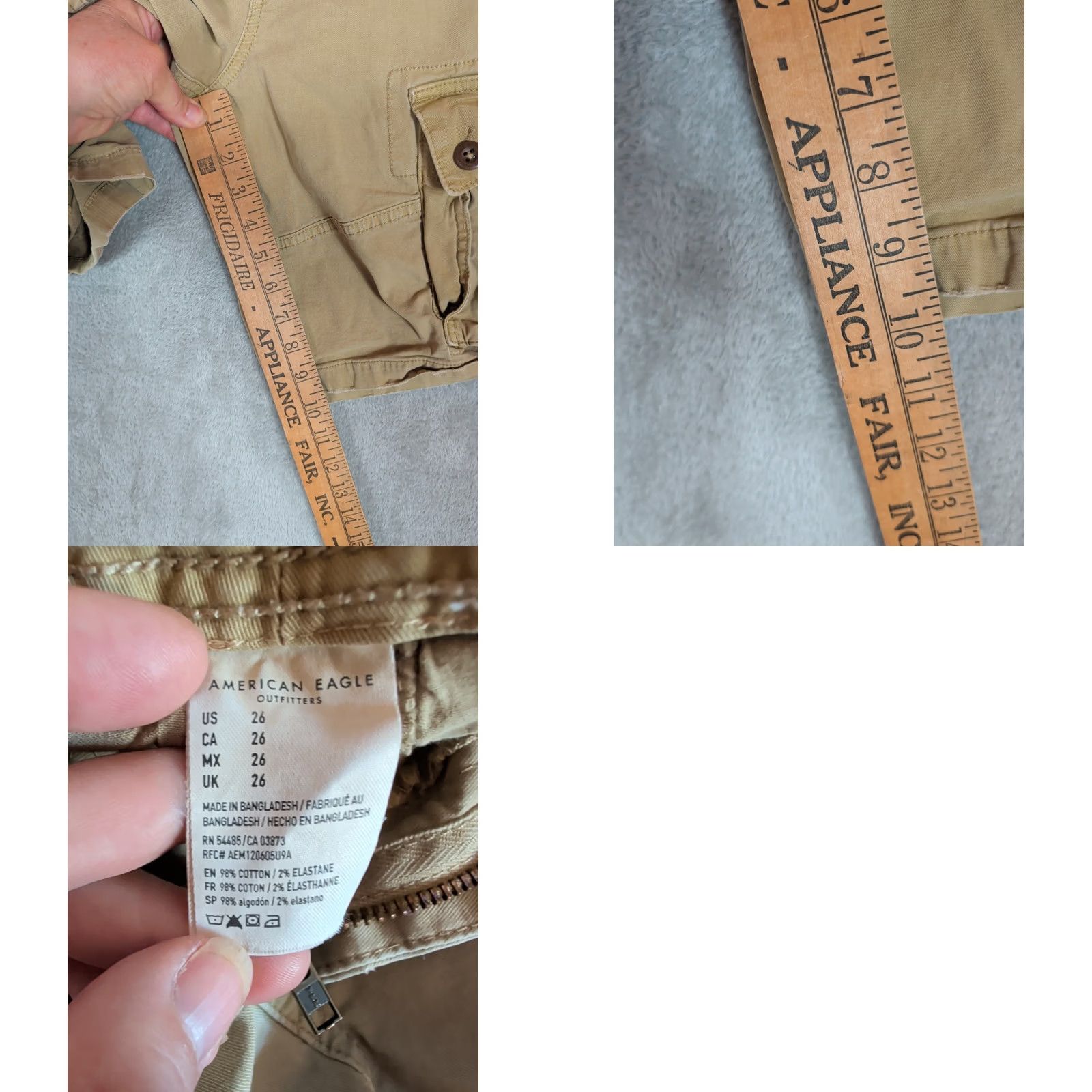 American Eagle Outfitters AMERICAN EAGLE Cargo shorts Mens Sz 26 Kahaki Tan Casual Flex Next Level Size US 26 / EU 42 - 9 Thumbnail