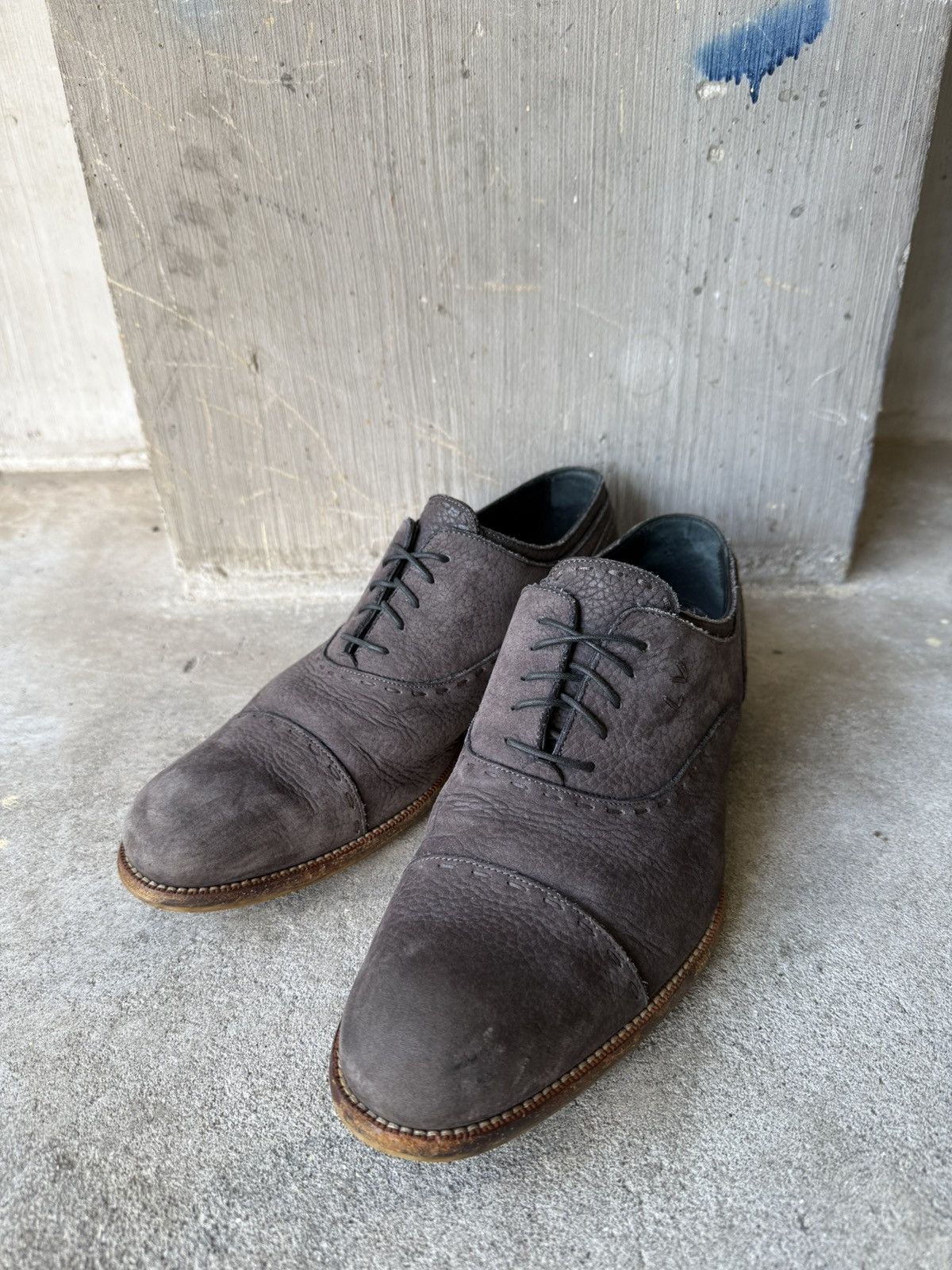 Louis Vuitton LOUIS VUITTON Archive Dark Brown Suede Leather Shoes Size US 7.5 / EU 40-41 - 1 Thumbnail