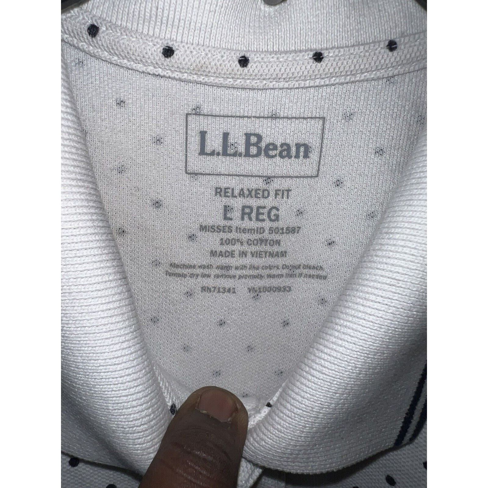 L.L. Bean LL Bean White Polo Shirt Women’s Large Relaxed Fit Cotton Size US L / EU 52-54 / 3 - 3 Thumbnail