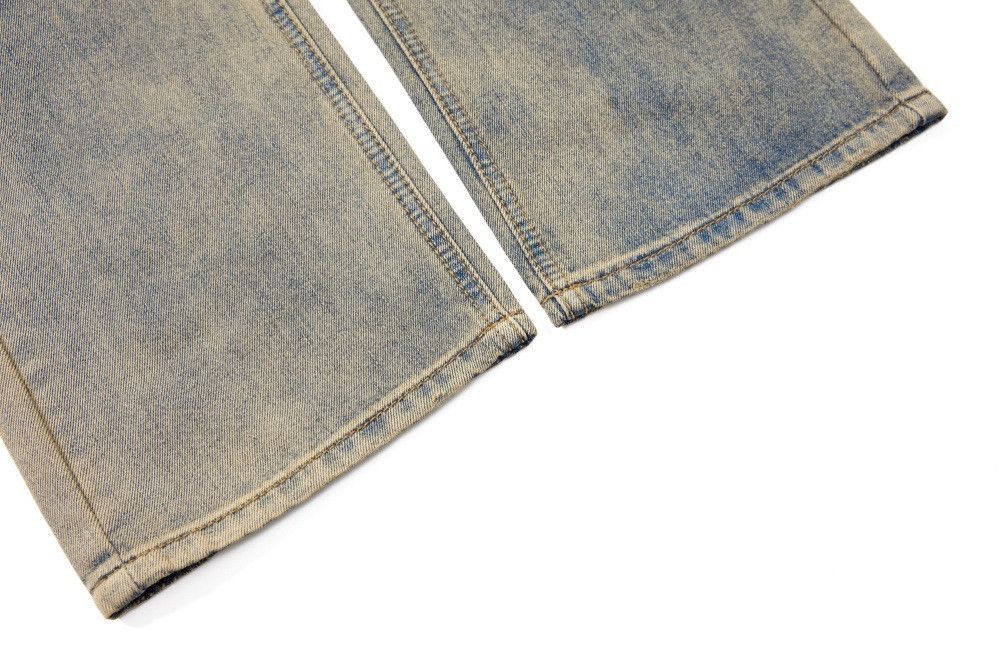 Vintage American loose men's washed distressed straight ripped jeans Size US 32 / EU 48 - 4 Thumbnail