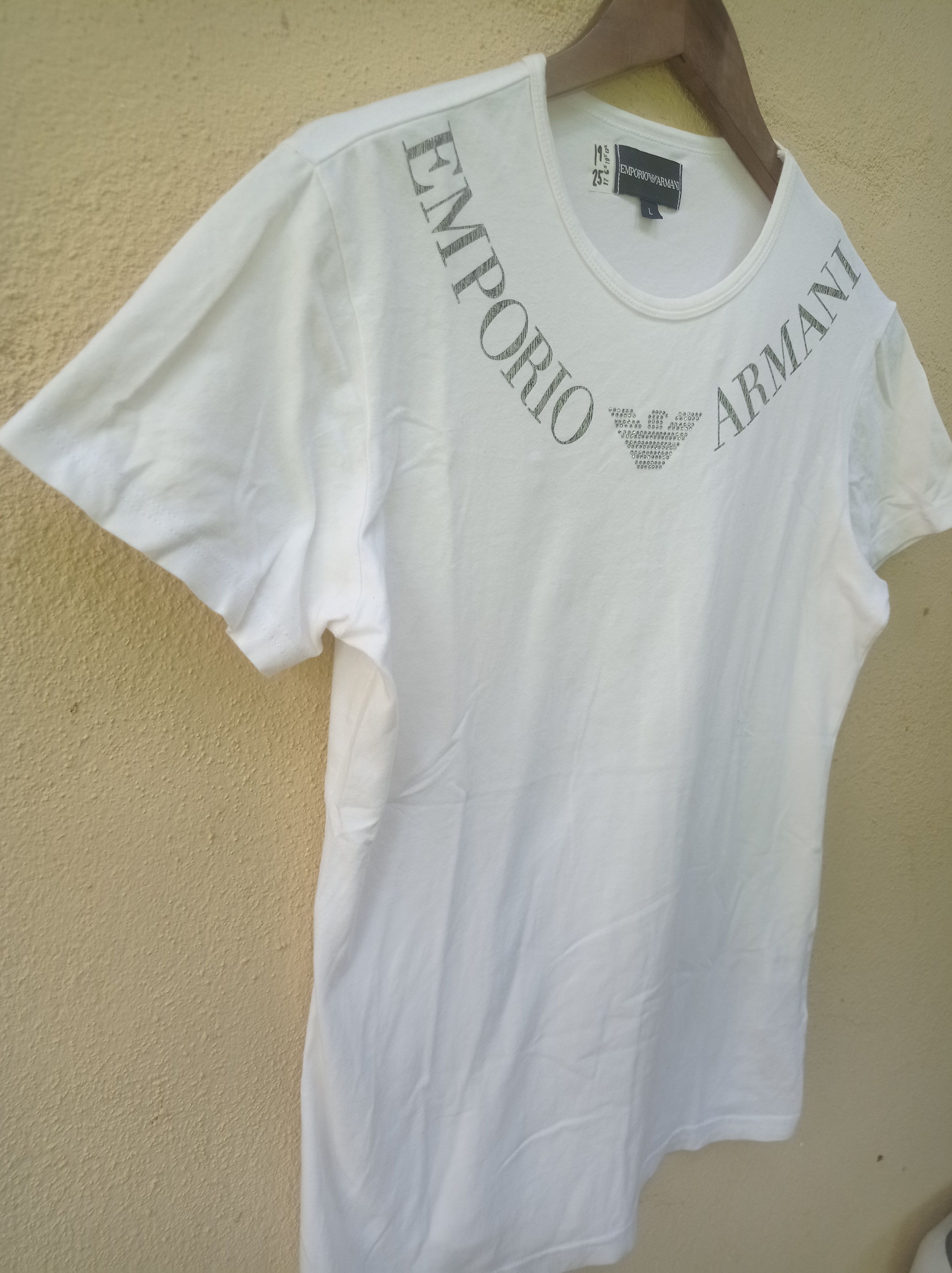 Emporio Armani Emporio Amani spellout rhinestone logo #GL46 Size S / US 4 / IT 40 - 3 Thumbnail