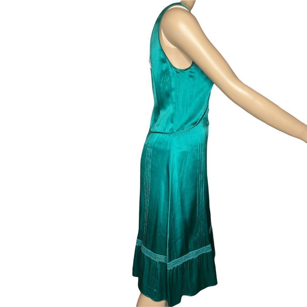 Doek NWT Tufi Duek silk dress green emerald (062) Size XS / US 0-2 / IT 36-38 - 5 Thumbnail