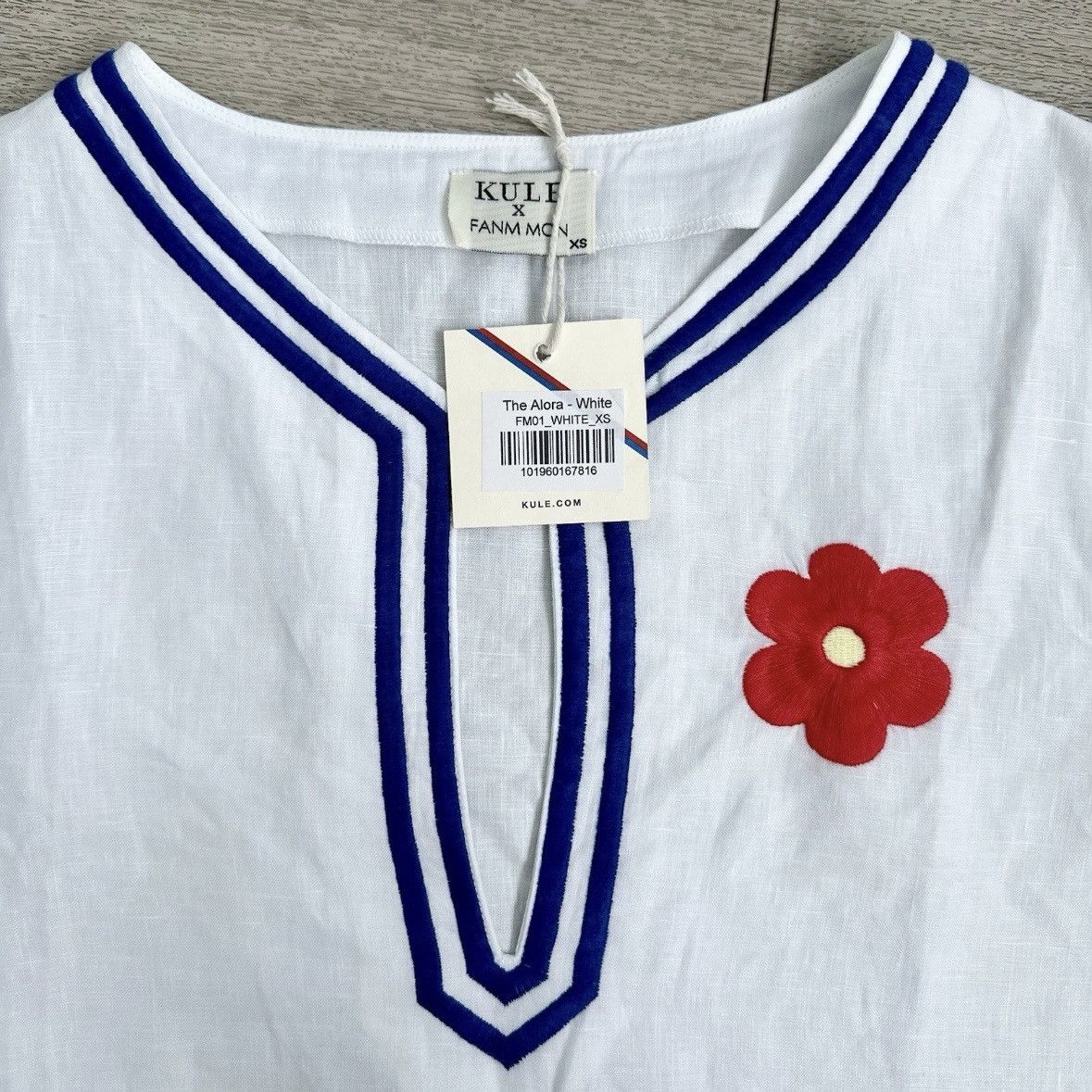 KULE KULE x Fanm Mon Alora Linen Embroidered Kaftan Blouse NWT Size XS / US 0-2 / IT 36-38 - 11 Thumbnail